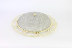 Large Brass Sputnik Stilnovo Style Flush Mount, 1970s