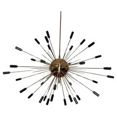 Vintage Large Brass Sputnik with Black Tips