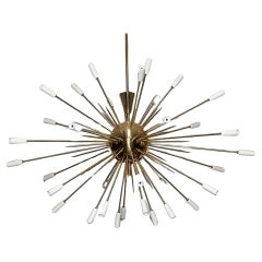 Large Brass Sputnik with White Tips