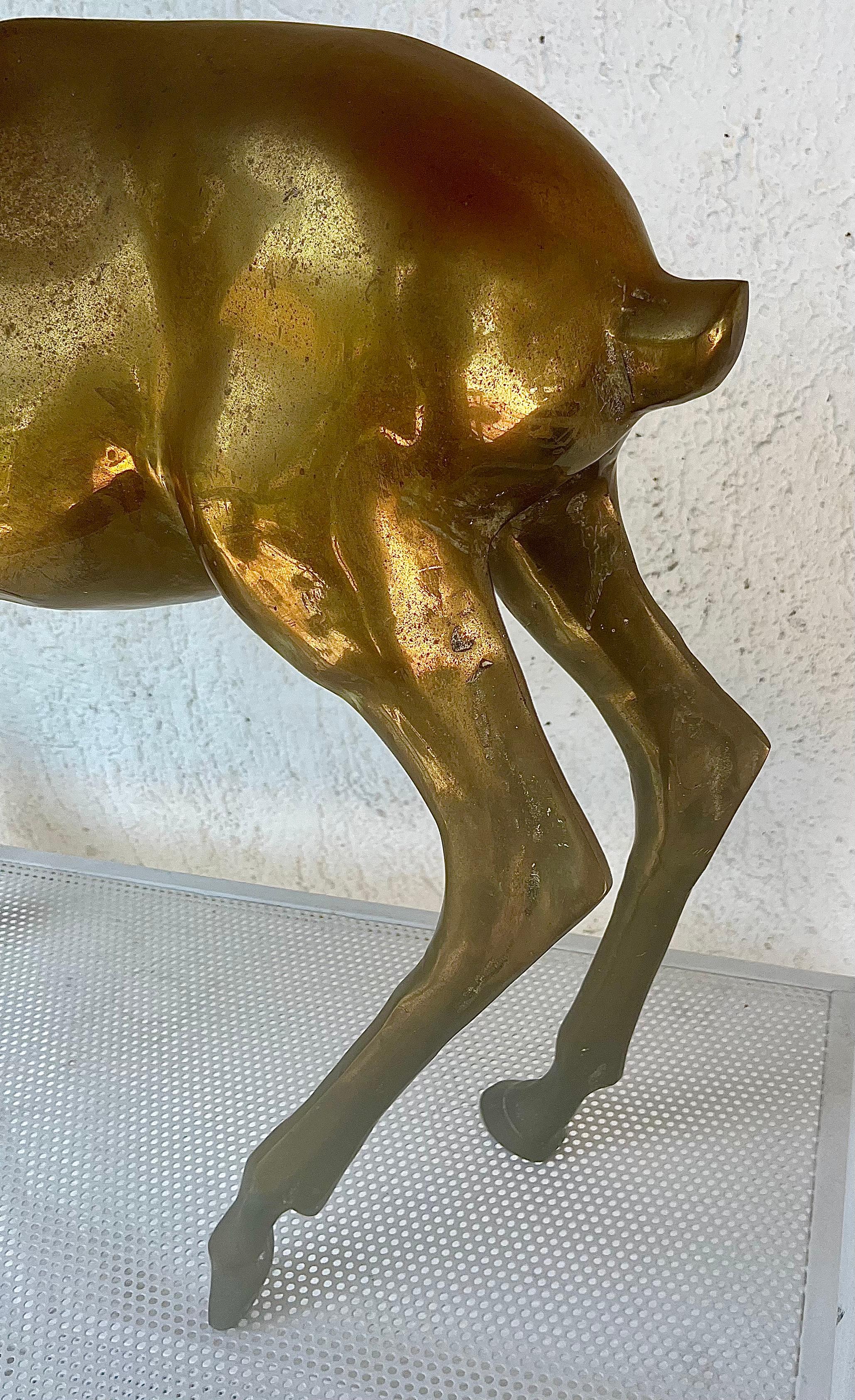 large brass stag. France circa 1970 For Sale 5