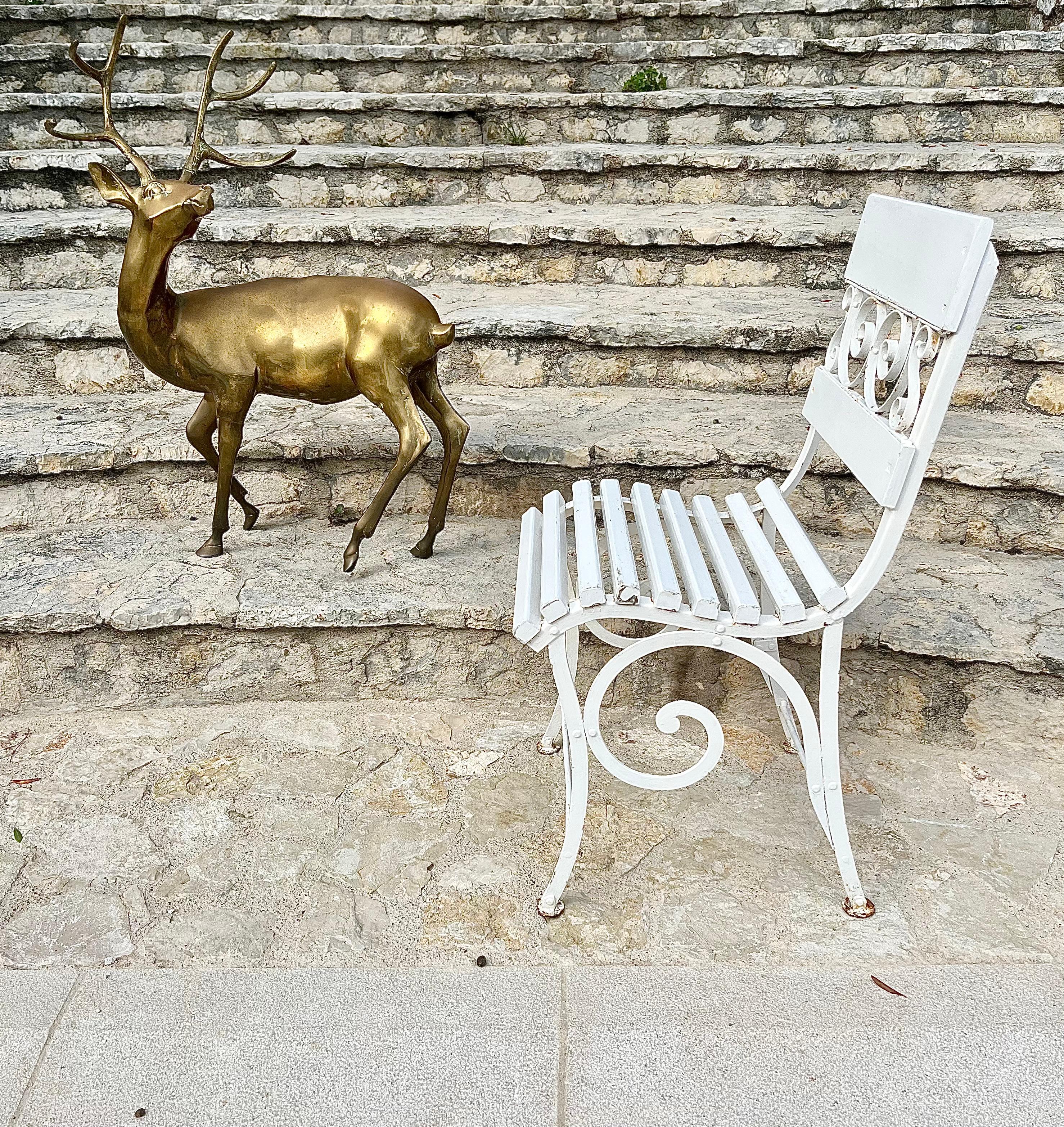 French large brass stag. France circa 1970 For Sale