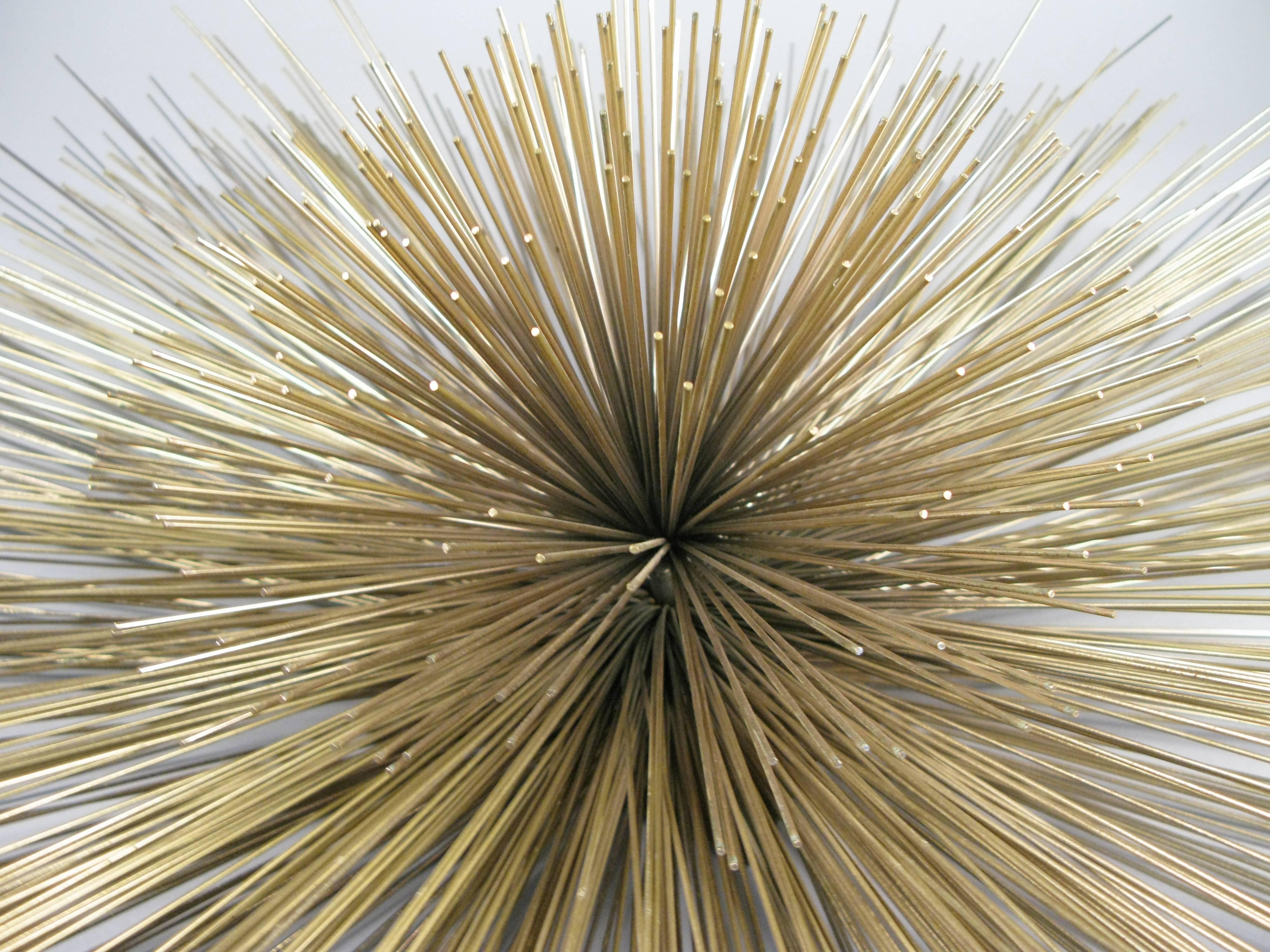 Mid-Century Modern Large Brass Starburst Wall Hanging by Curtis Jere