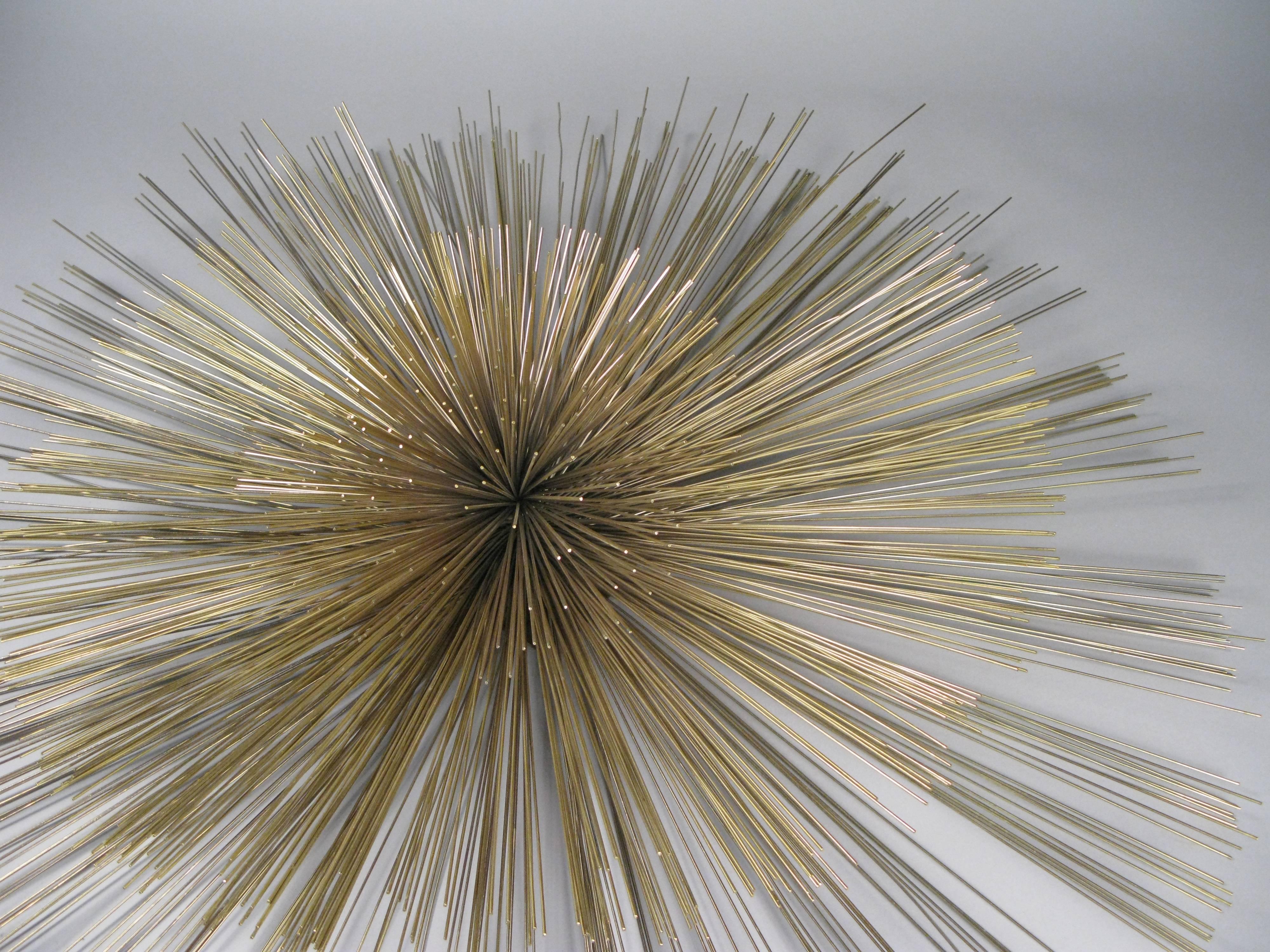 American Large Brass Starburst Wall Hanging by Curtis Jere