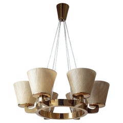 Grand lustre à suspension en laiton, vers 1950