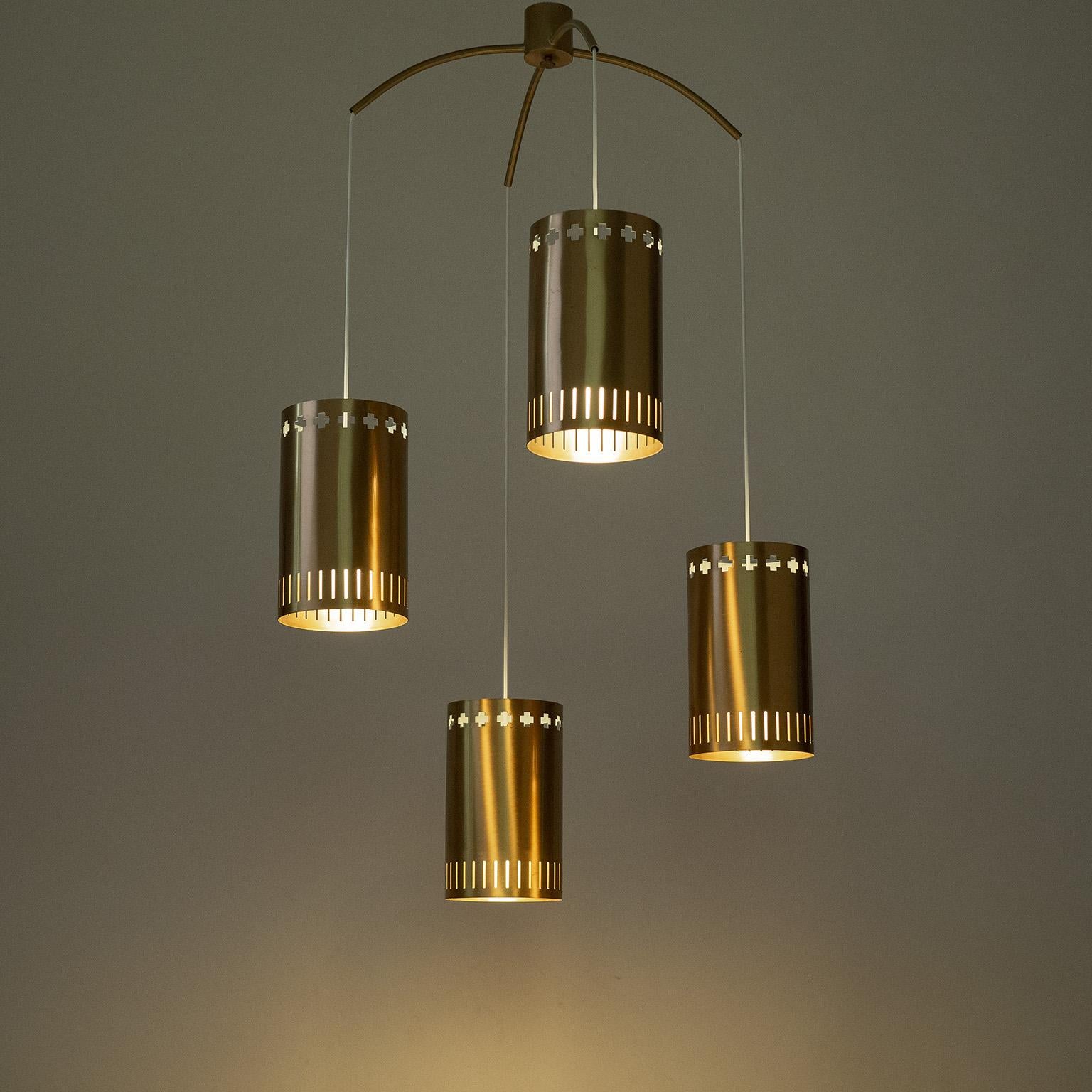 Grande lampada a sospensione in ottone di Boréns, 1960 in vendita 4