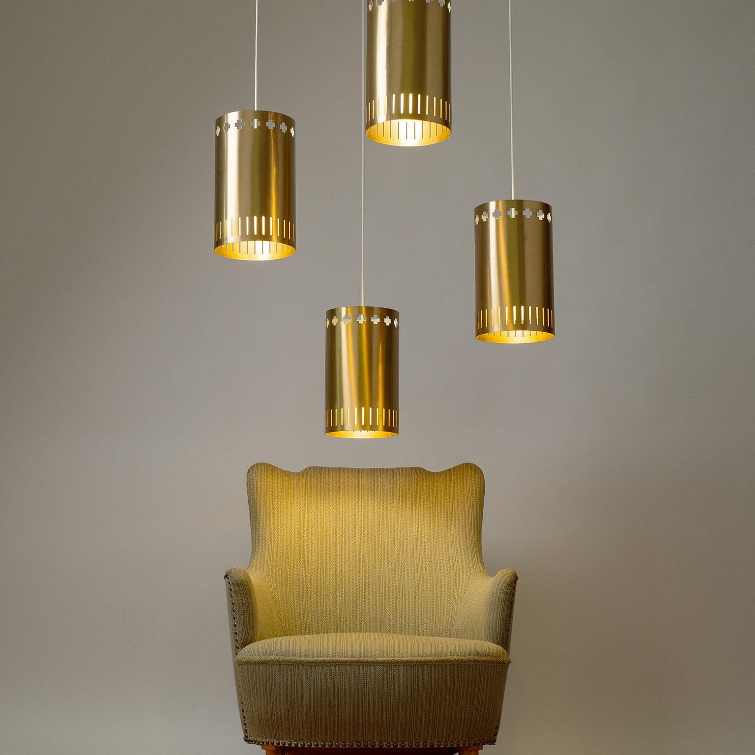 Mid-Century moderno Grande lampada a sospensione in ottone di Boréns, 1960 in vendita