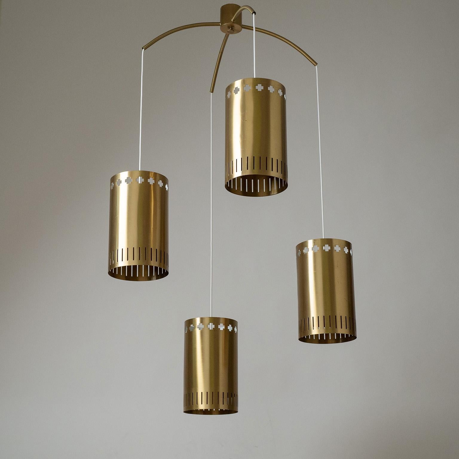 Metà XX secolo Grande lampada a sospensione in ottone di Boréns, 1960 in vendita