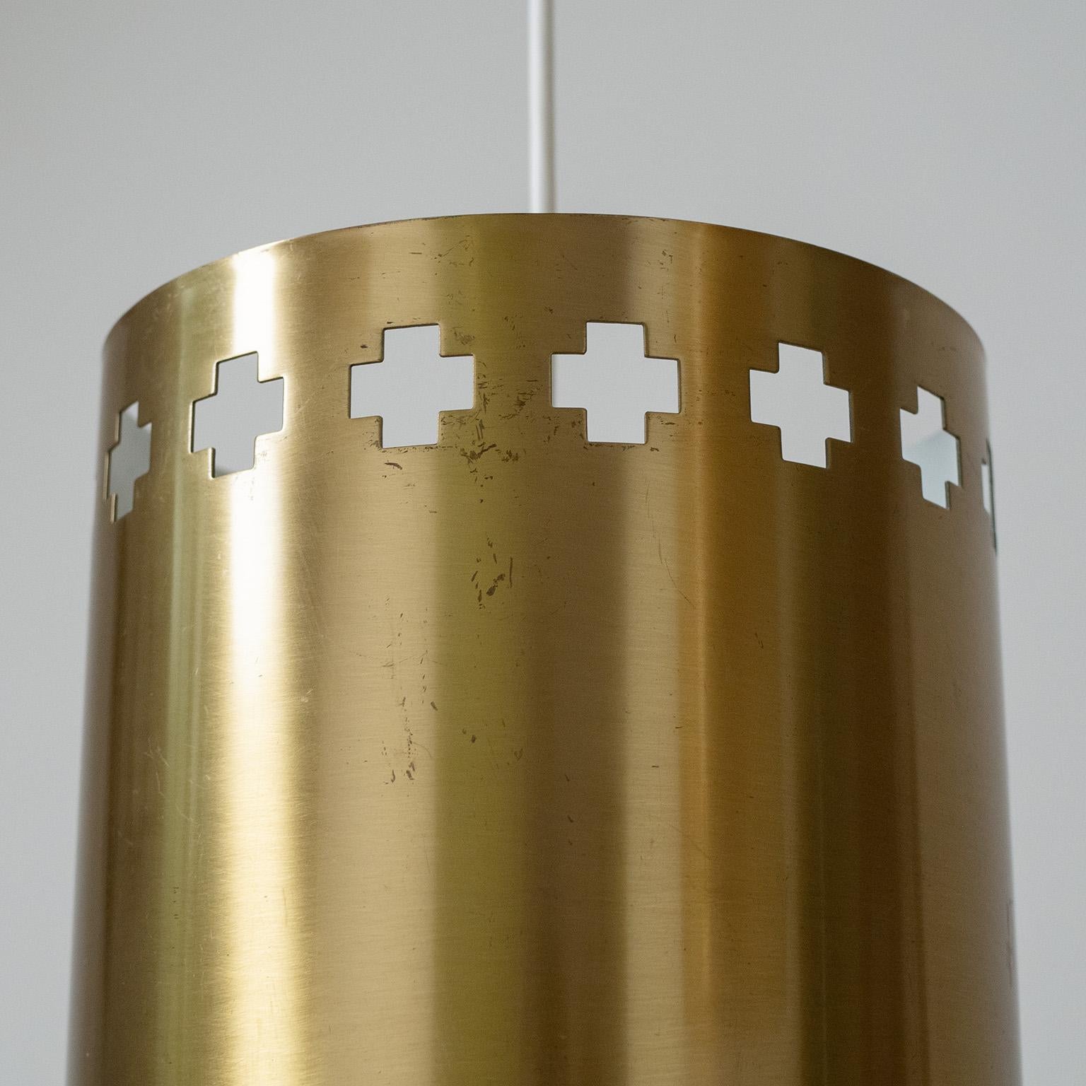 Grande lampada a sospensione in ottone di Boréns, 1960 in vendita 1