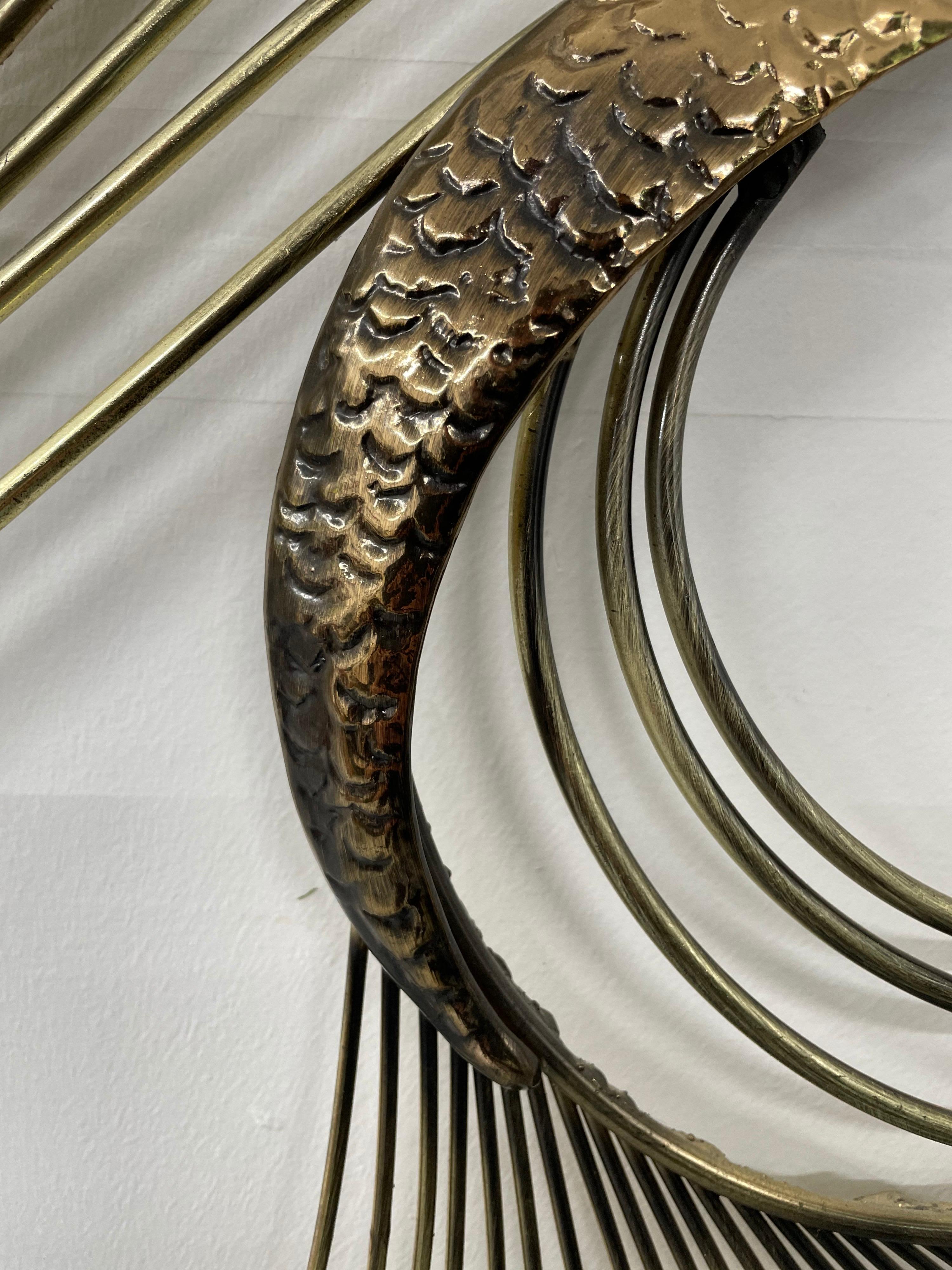 Mid-Century Modern Large Brass Swan by Curtis Jere, Sculptural Wall Art