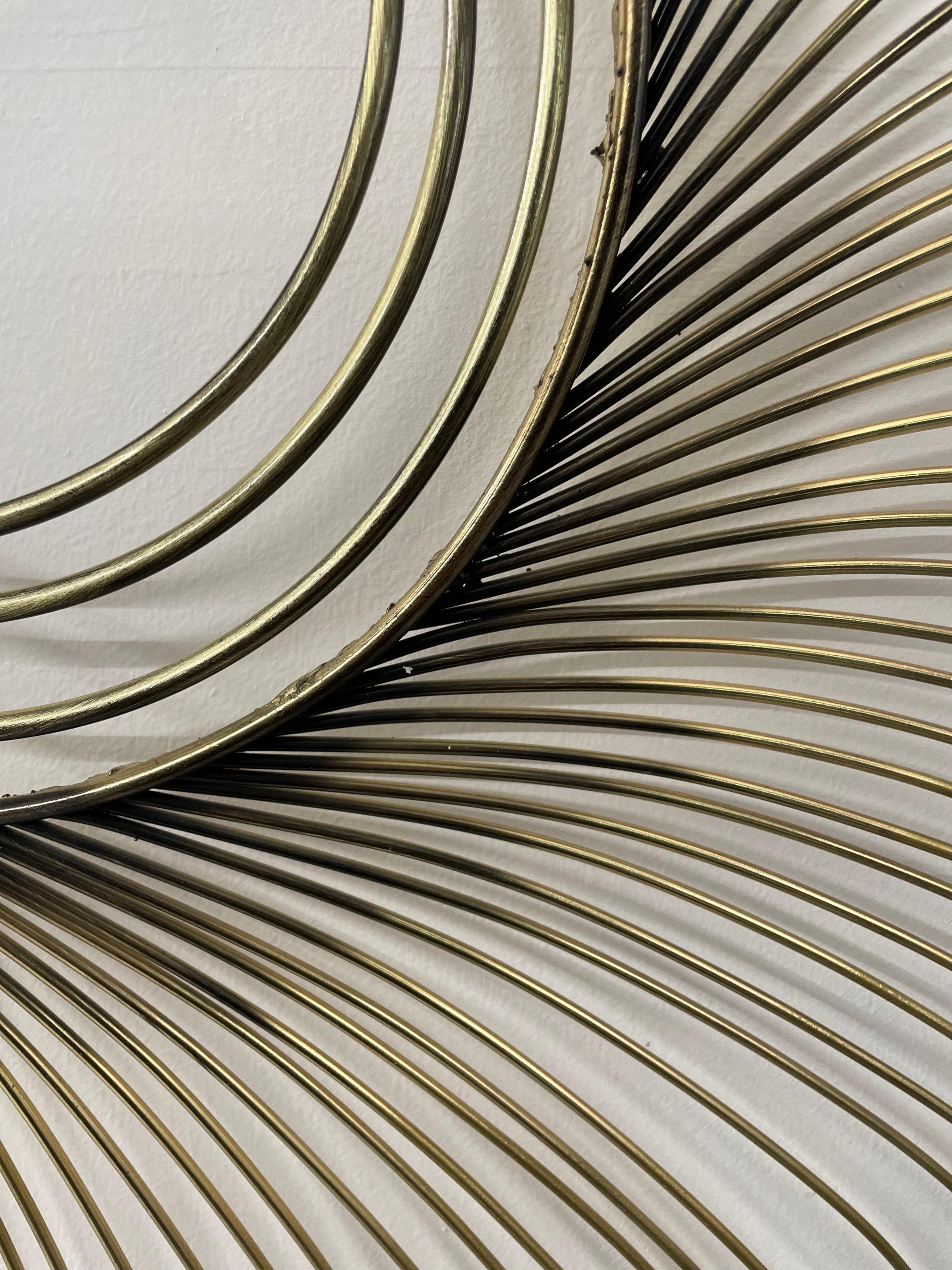 American Large Brass Swan by Curtis Jere, Sculptural Wall Art
