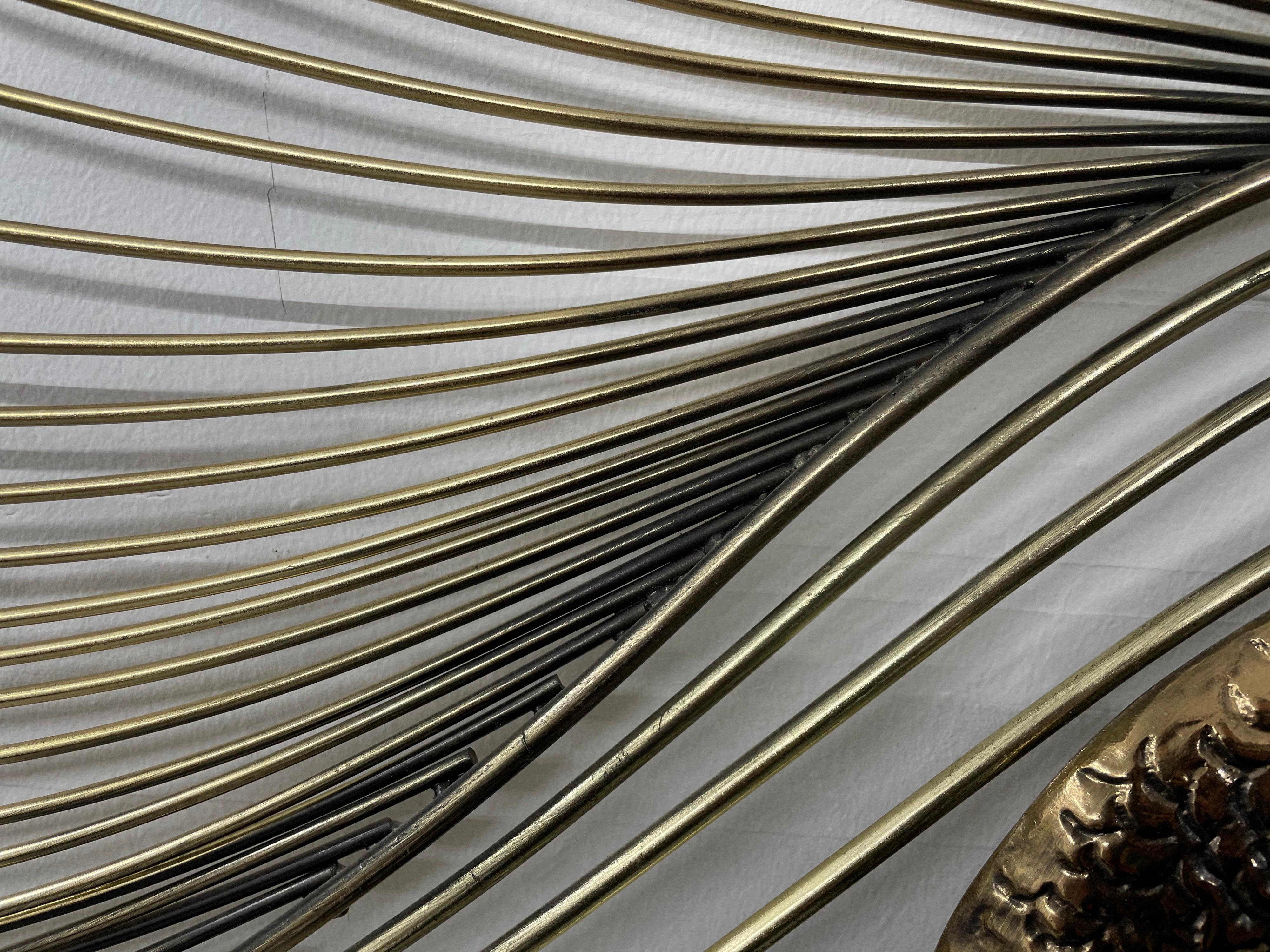 Late 20th Century Large Brass Swan by Curtis Jere, Sculptural Wall Art