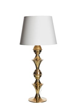 Gran lámpara de mesa de latón de Börje Claes, para Elit AB, 1960