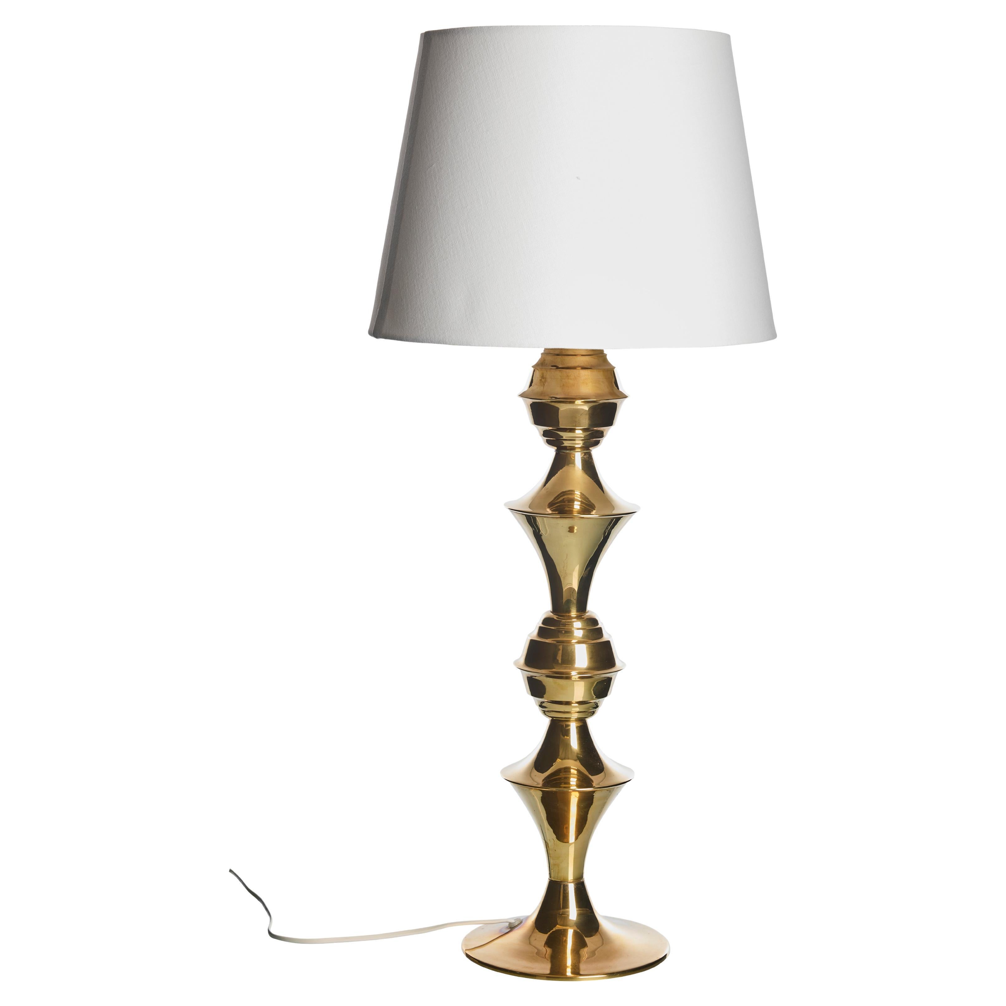 Grande lampe de table en laiton par Börje Claes, pour Elite Be, 1960