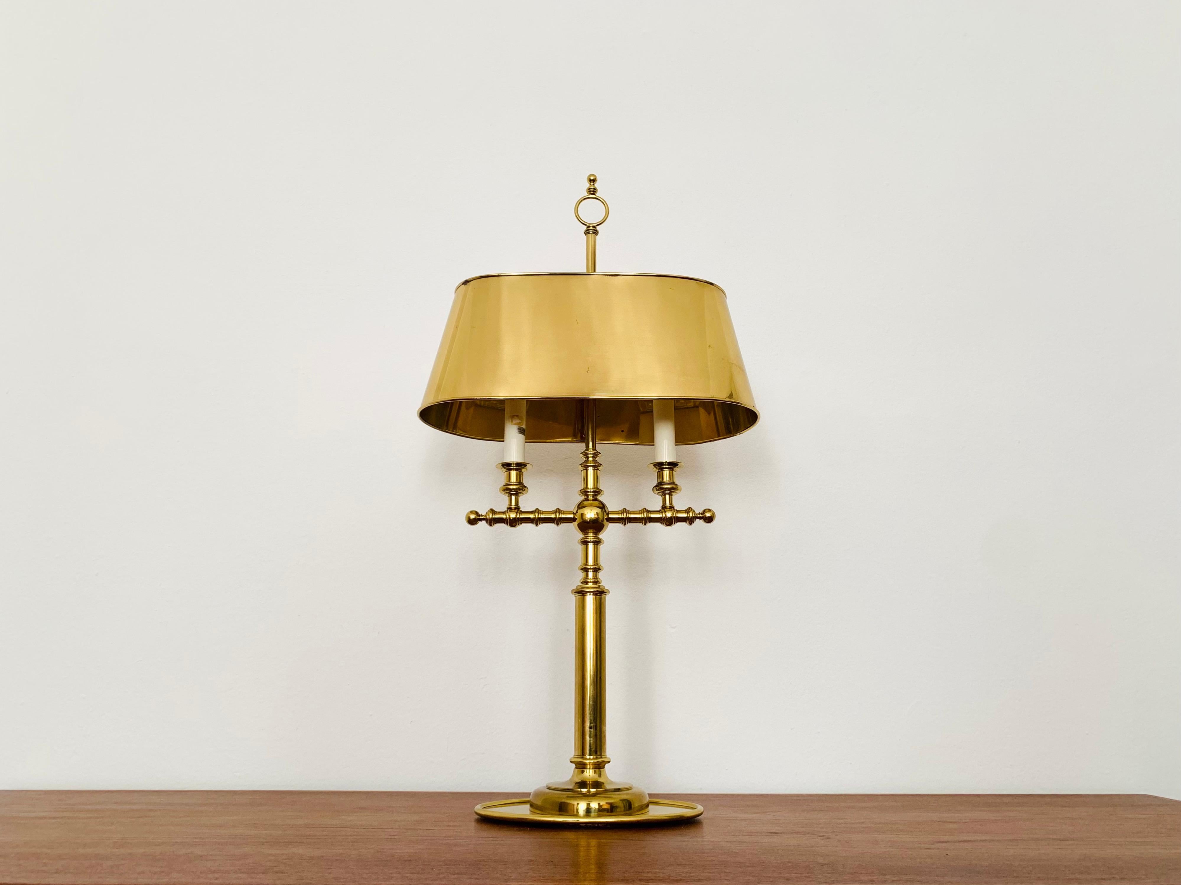 German Large Brass Table Lamp For Sale