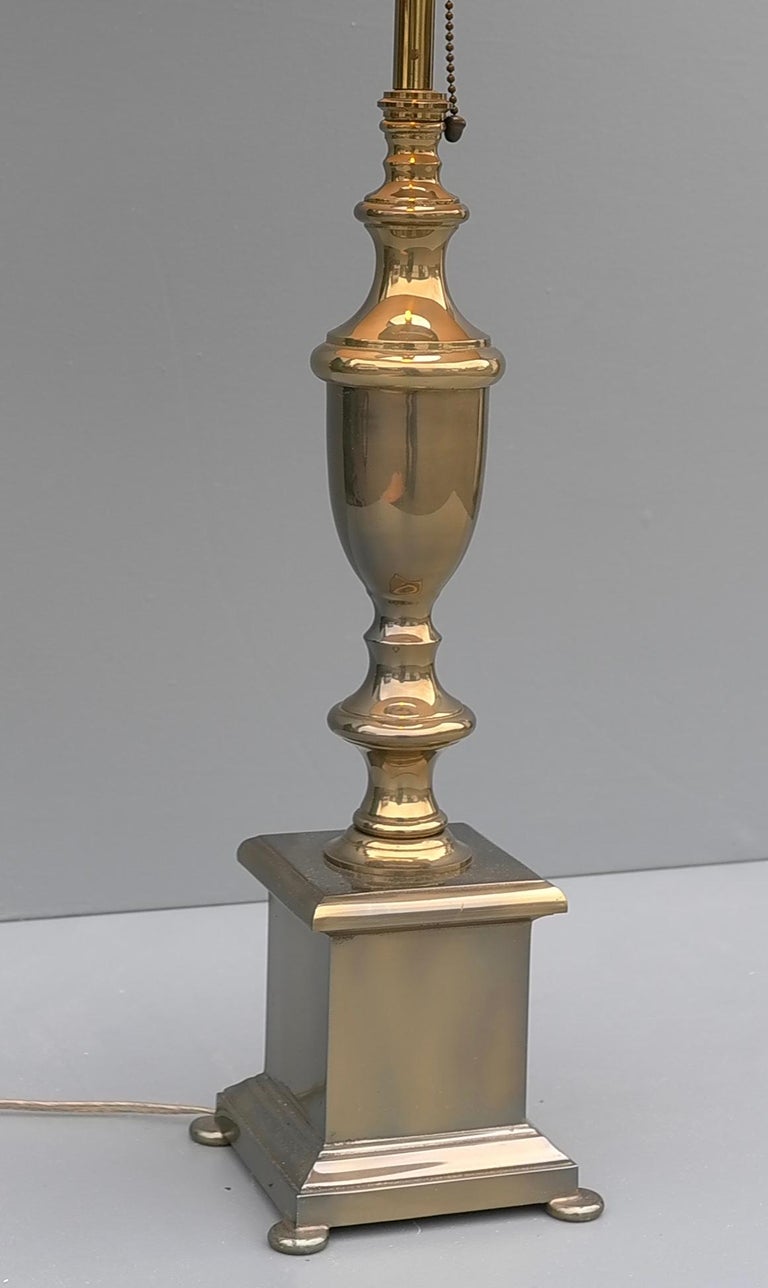 Mid-20th Century Large Brass Table Lamp in Solid Brass by Maison Charles, France, 1960's For Sale
