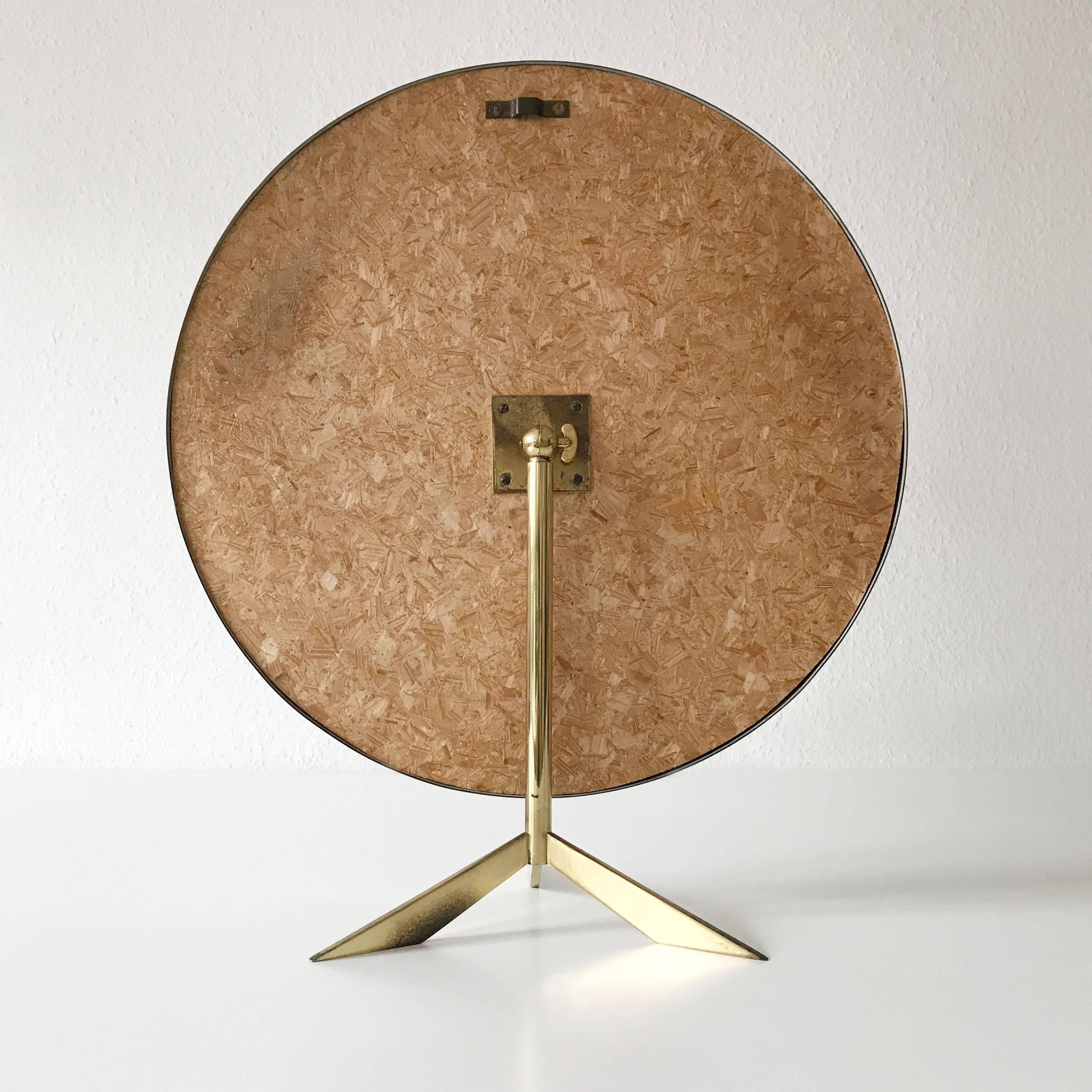 Mid Century Modern Brass Table Mirror by Vereinigte Werkstätten Germany 1950s 7