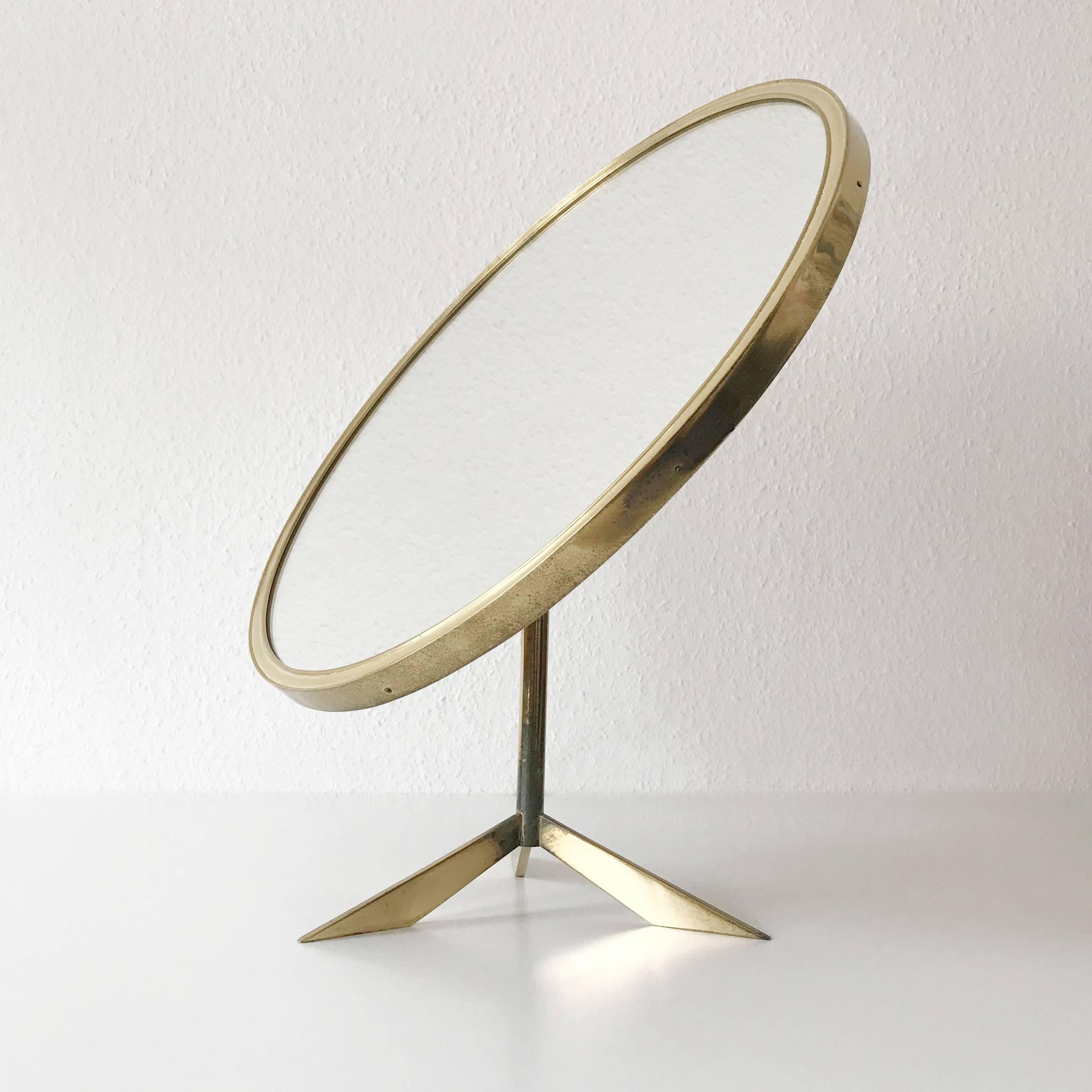 Mid-Century Modern Mid Century Modern Brass Table Mirror by Vereinigte Werkstätten Germany 1950s