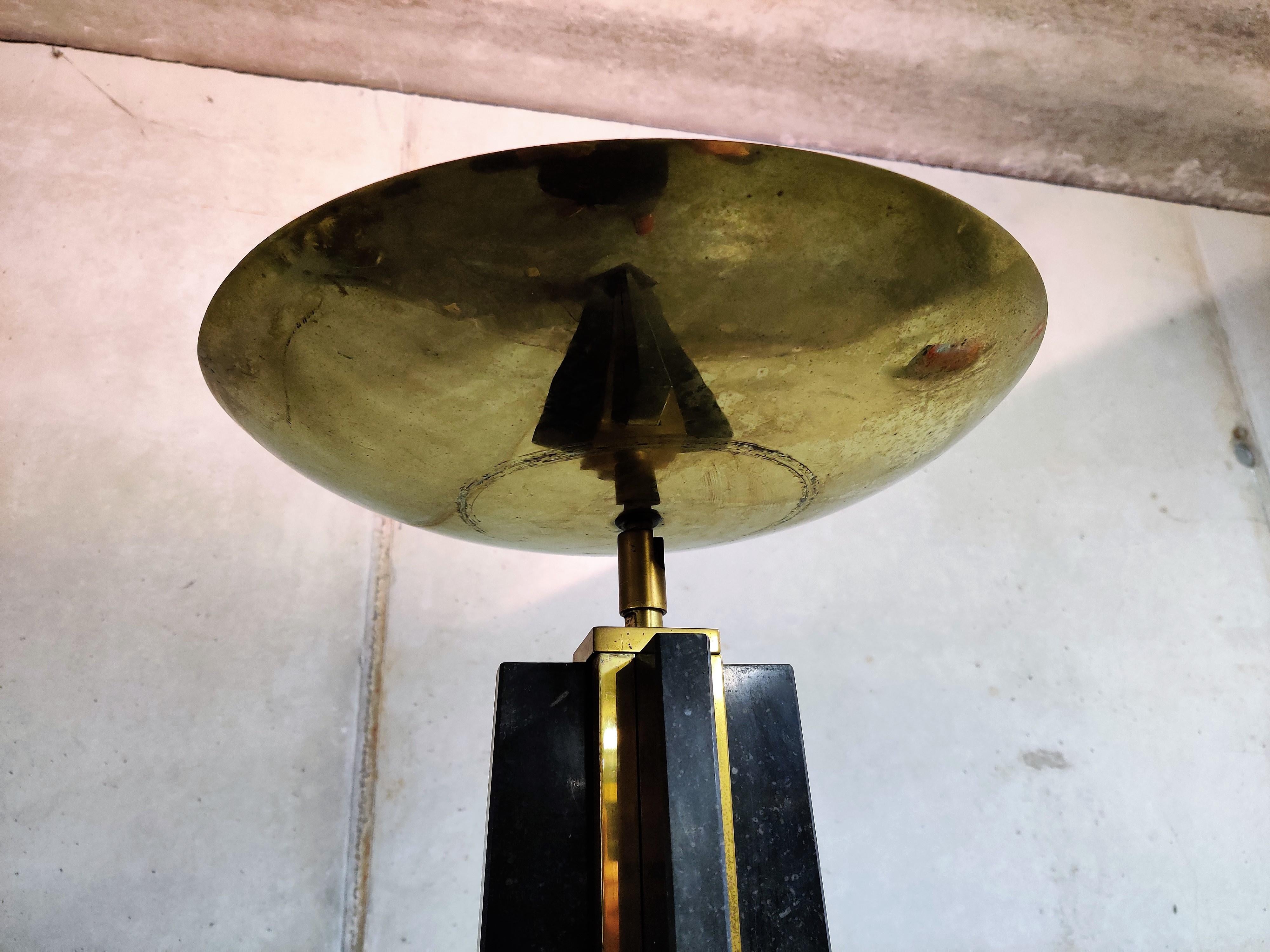 Large Brass Torchiere Floor Lamp, 1980s 4