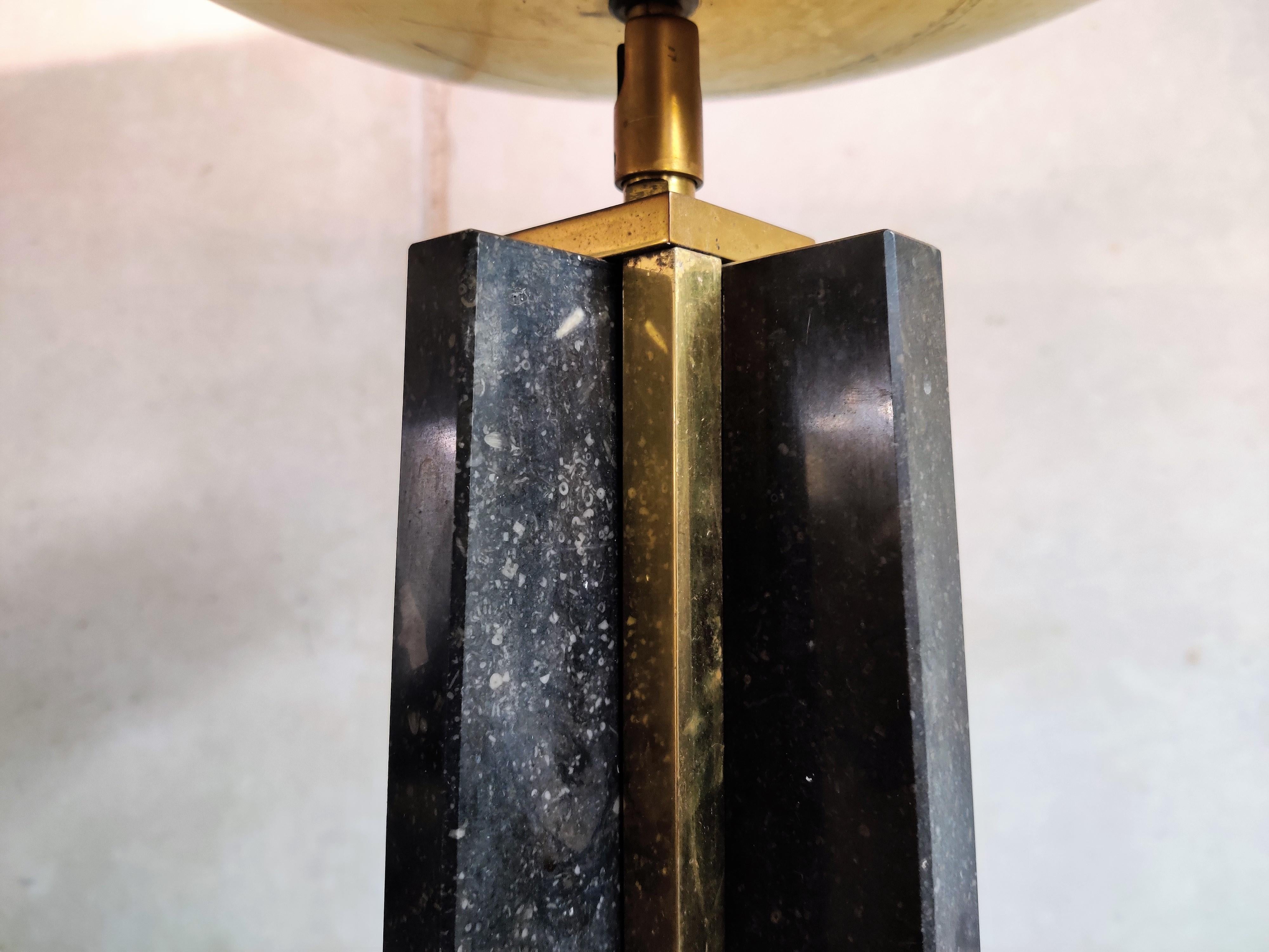 Large Brass Torchiere Floor Lamp, 1980s In Good Condition In HEVERLEE, BE