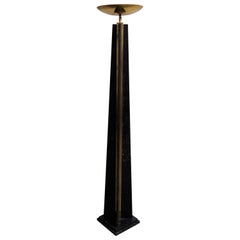 Large Brass Torchiere Floor Lamp, 1980s