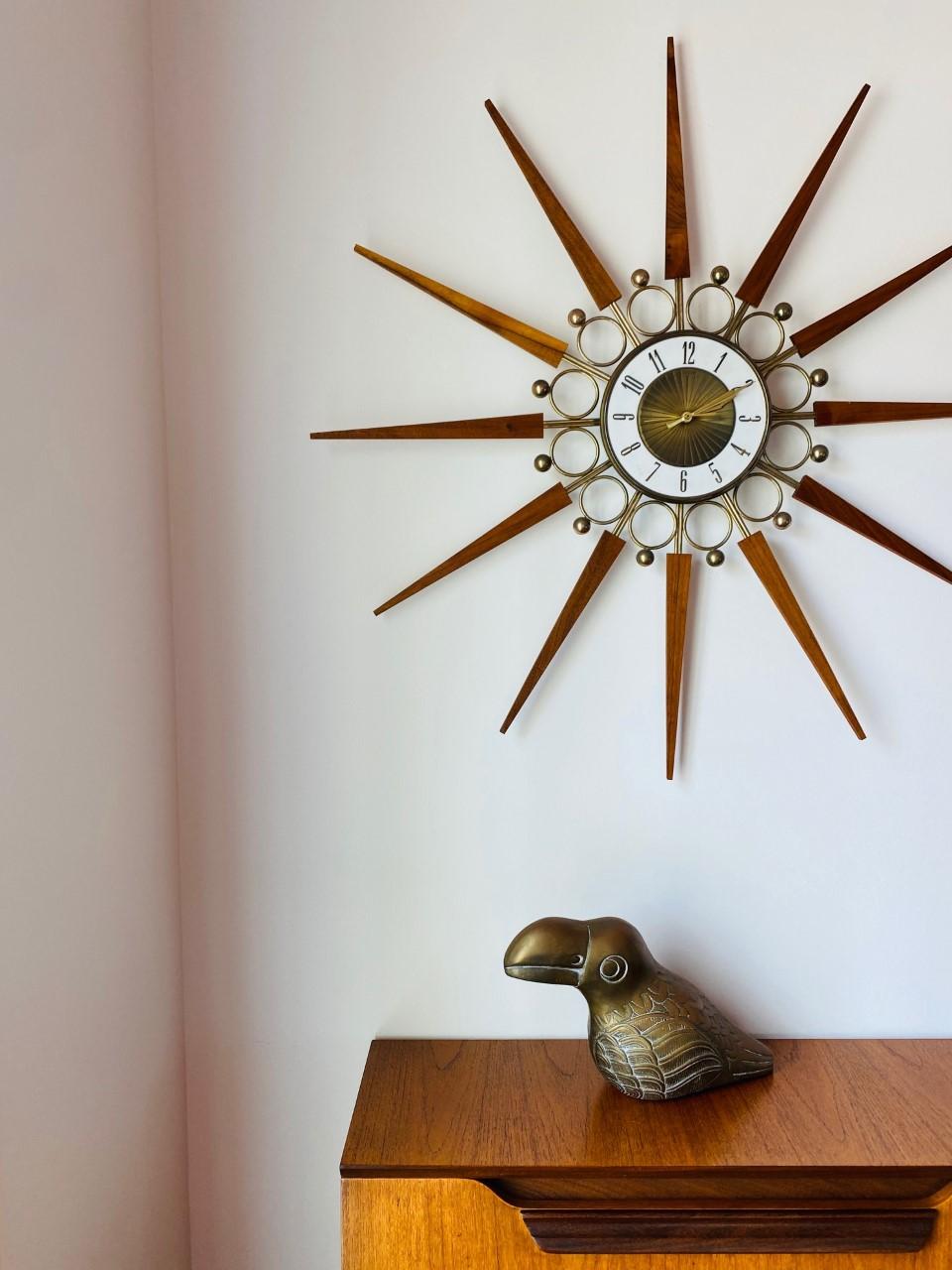 Beautiful brass toucan sculpture. This piece is both whimsy and a signature of Mid Century décor. The piece has incredible detail: striking lines and arches that delineate the figure along with an enchanting expression that brings a pleasing