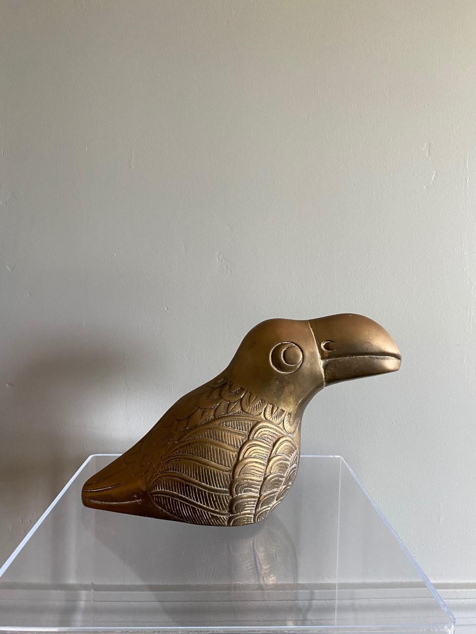 American Large Brass Toucan Sculpture by Dolbi Cashier