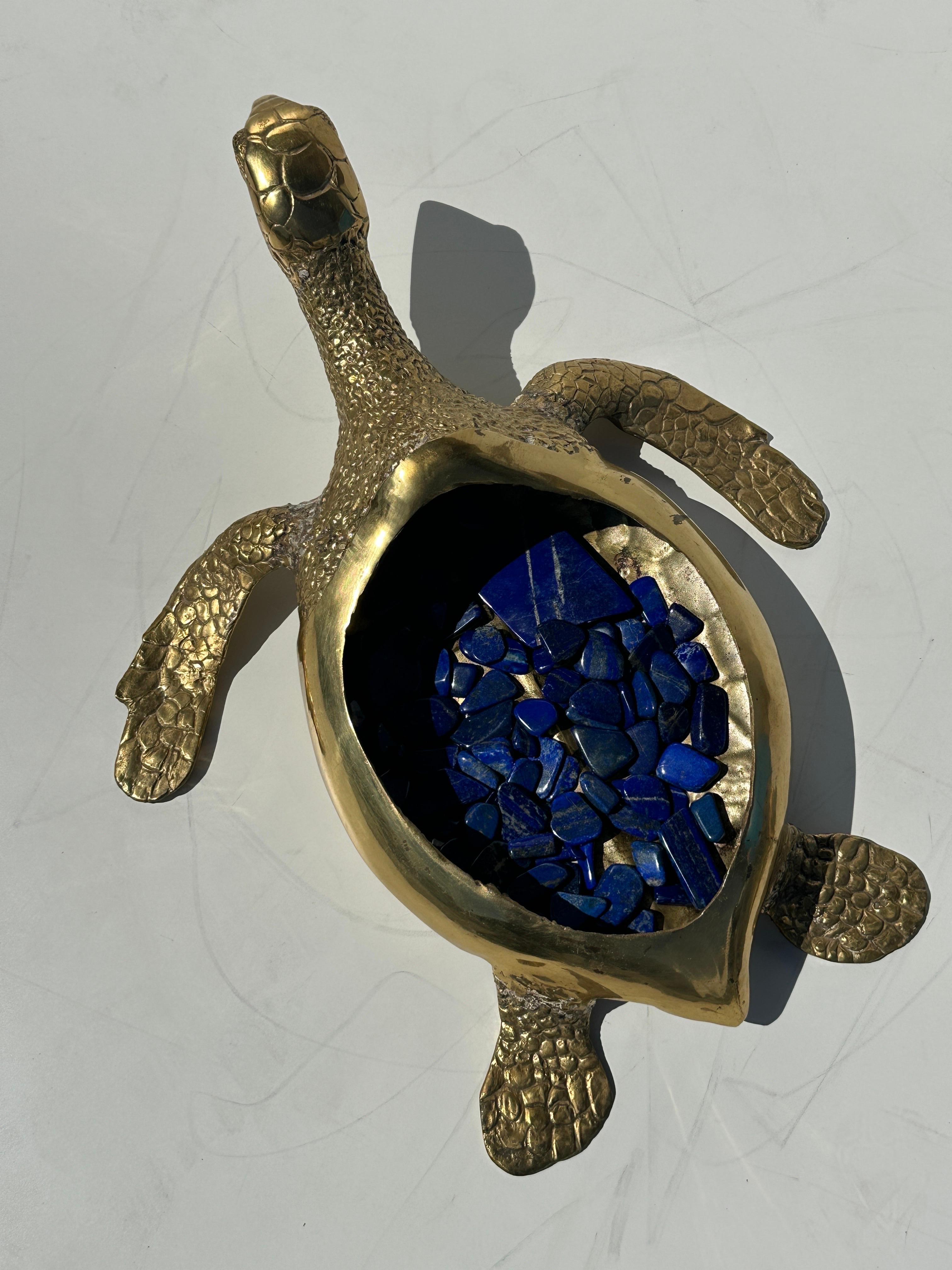Large Brass Turtle Hawksbill Sculpture For Sale 12