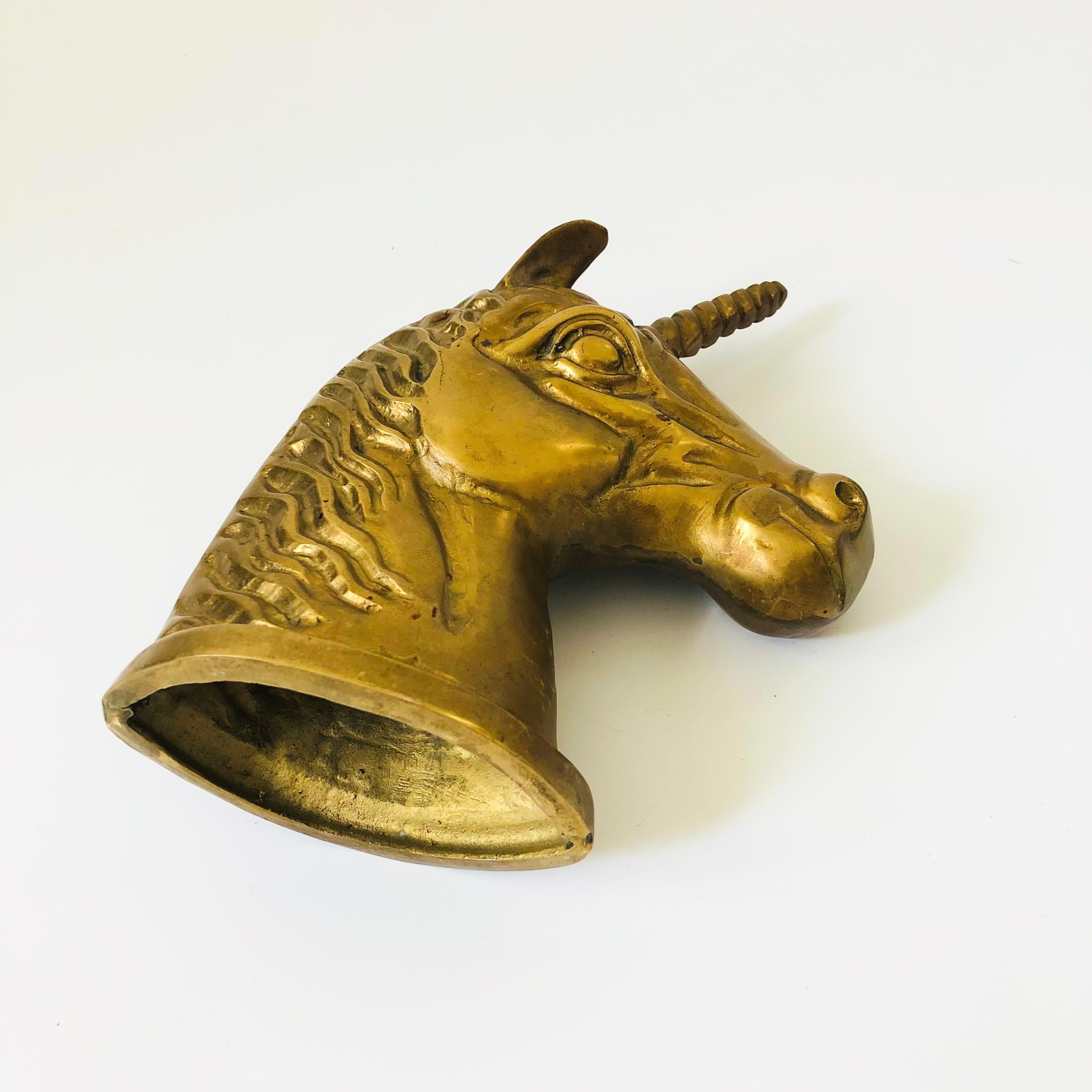 Large Brass Unicorn Head For Sale 2