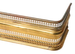 Large Brass Victorian Fireplace Fender