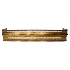 Large Brass Victorian Fireplace Fender