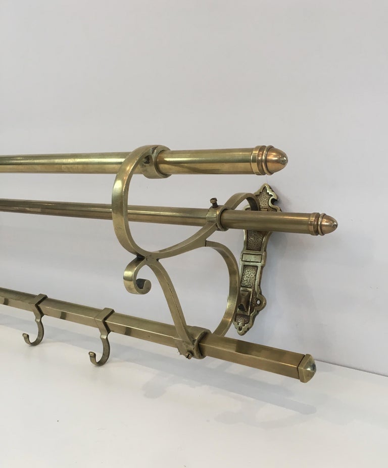 Large Brass Wall Coat Hanger, French, circa 1900 at 1stDibs
