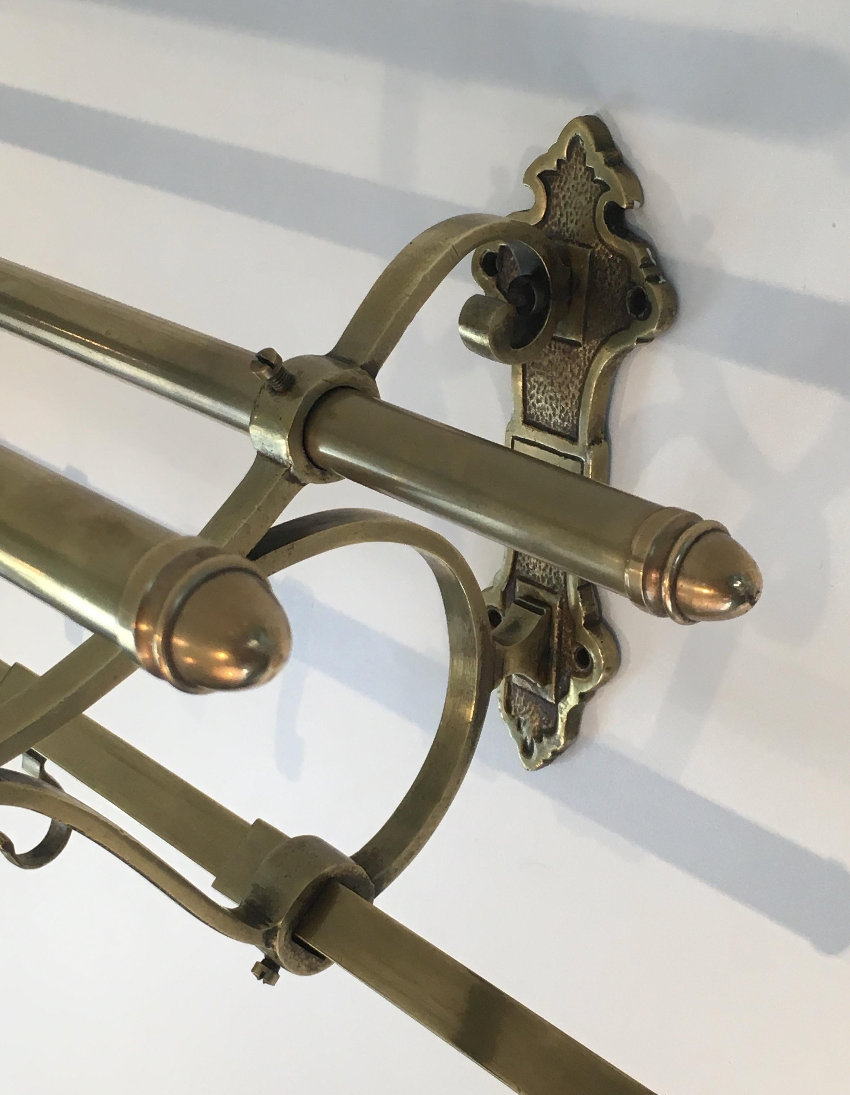 Large Brass Wall Coat Hanger, French, circa 1900 11