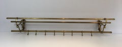 Large Brass Wall Coat Hanger, French, circa 1900