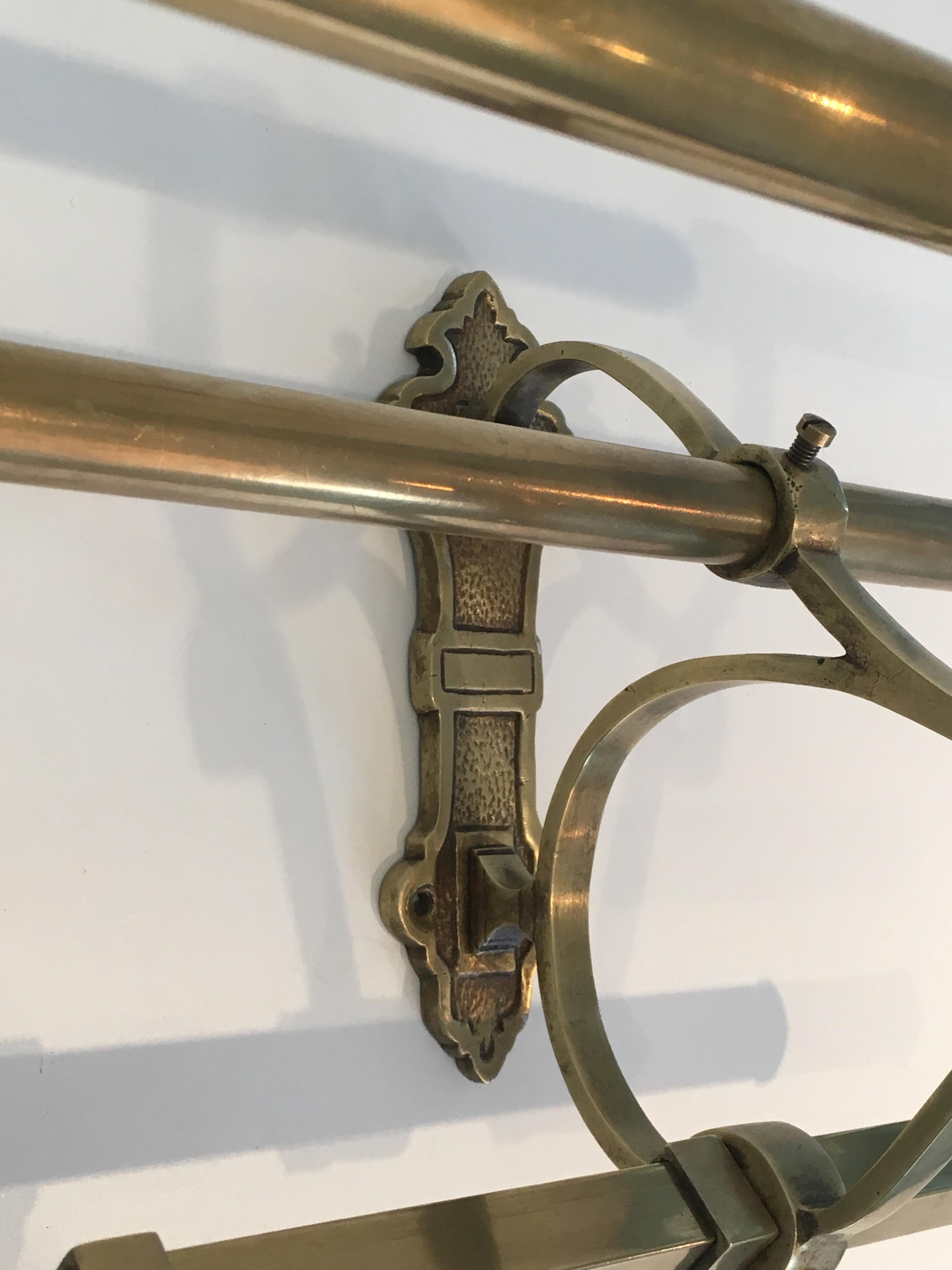 Large Brass Wall Coat Hanger, French, circa 1900 2