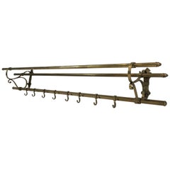 Large Brass Wall Coat Hanger, French, circa 1900