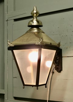 Large Brass Wall Hung Lantern