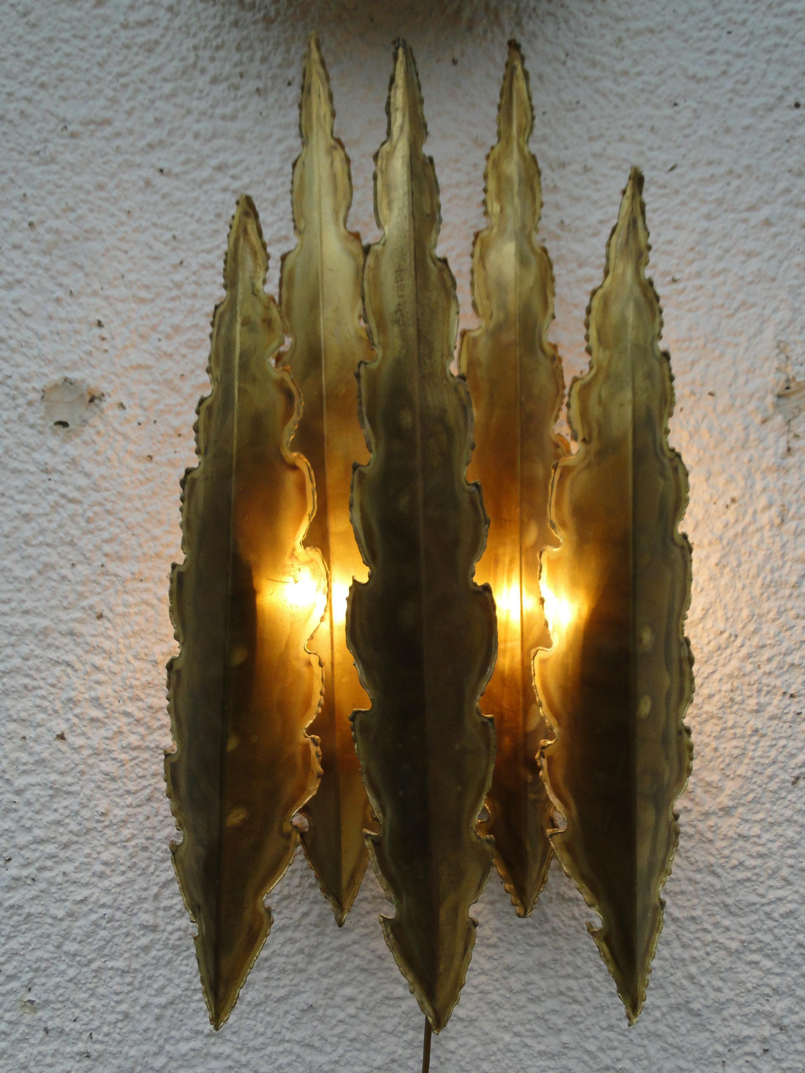 Danish Large Brass Wall Lamp by Svend Aage Holm Sorensen 1960 Denmark  For Sale