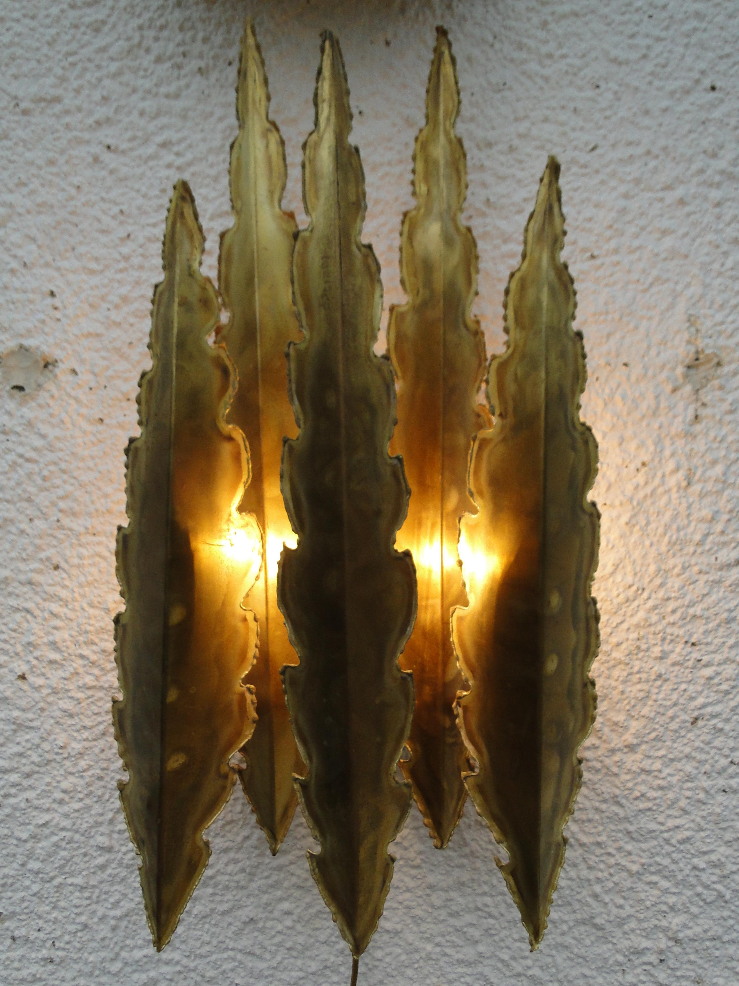 Large Brass Wall Lamp by Svend Aage Holm Sorensen 1960 Denmark  In Good Condition For Sale In Lège Cap Ferret, FR