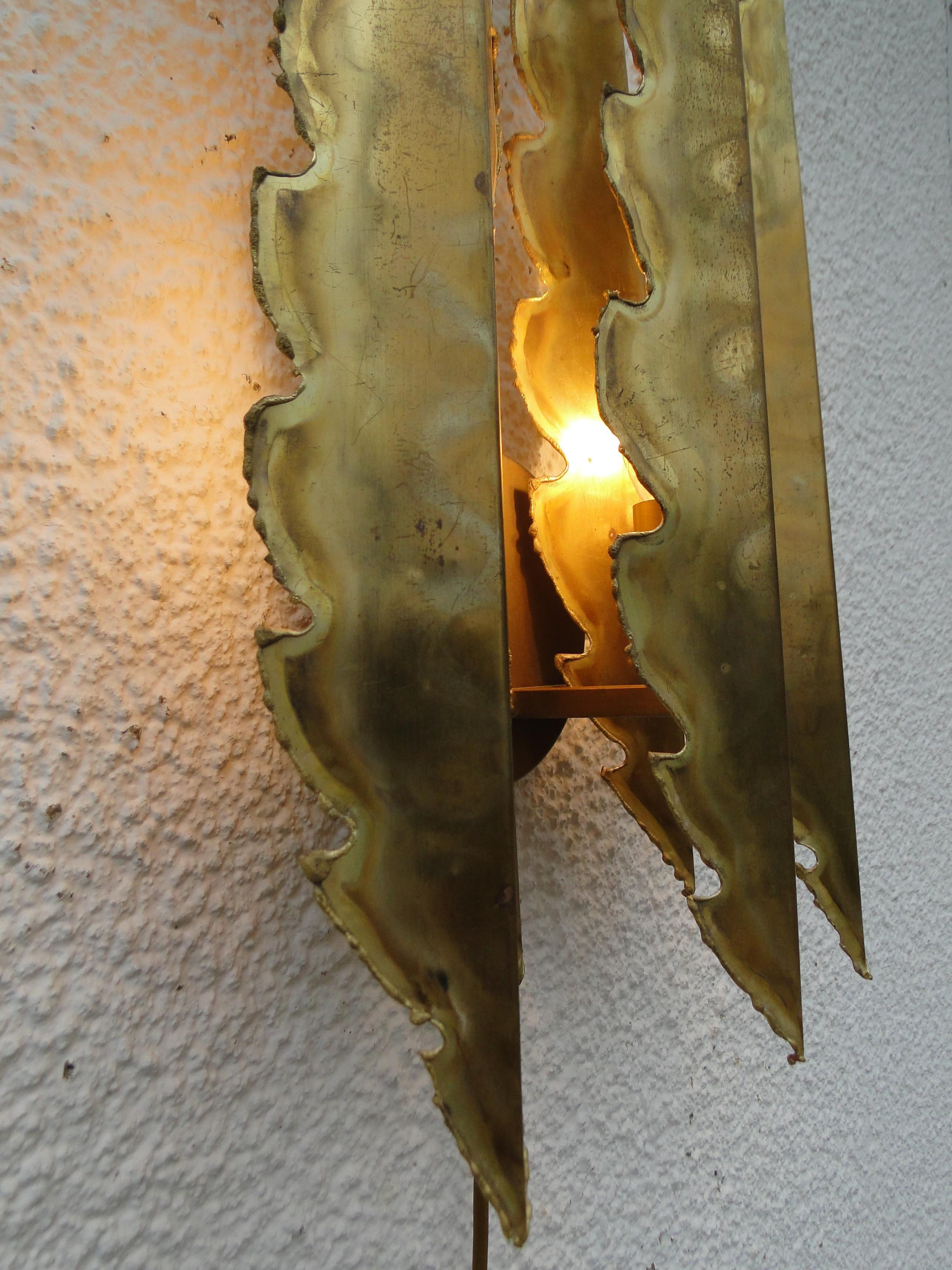 Mid-20th Century Large Brass Wall Lamp by Svend Aage Holm Sorensen 1960 Denmark  For Sale