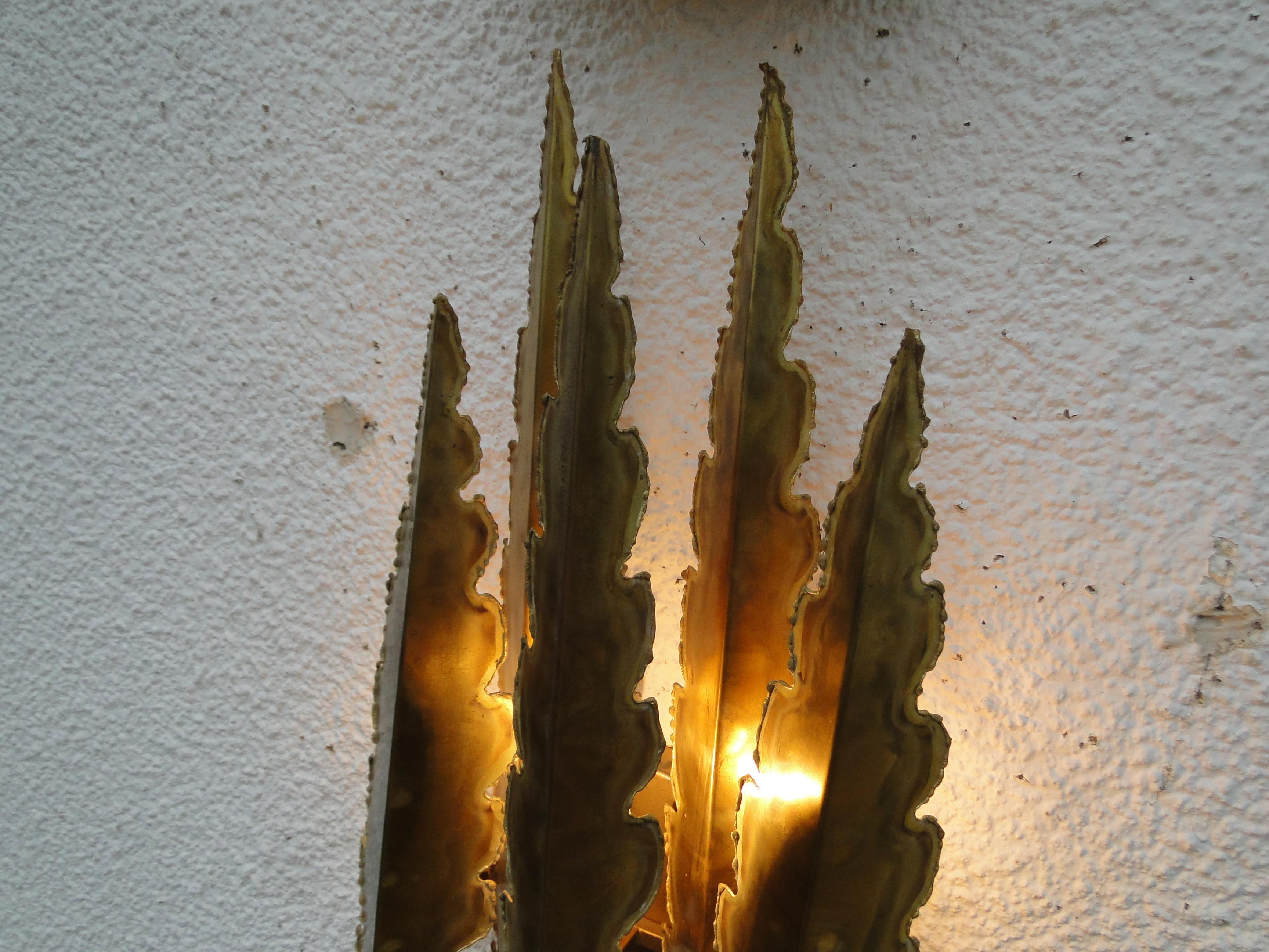 Large Brass Wall Lamp by Svend Aage Holm Sorensen 1960 Denmark  For Sale 2