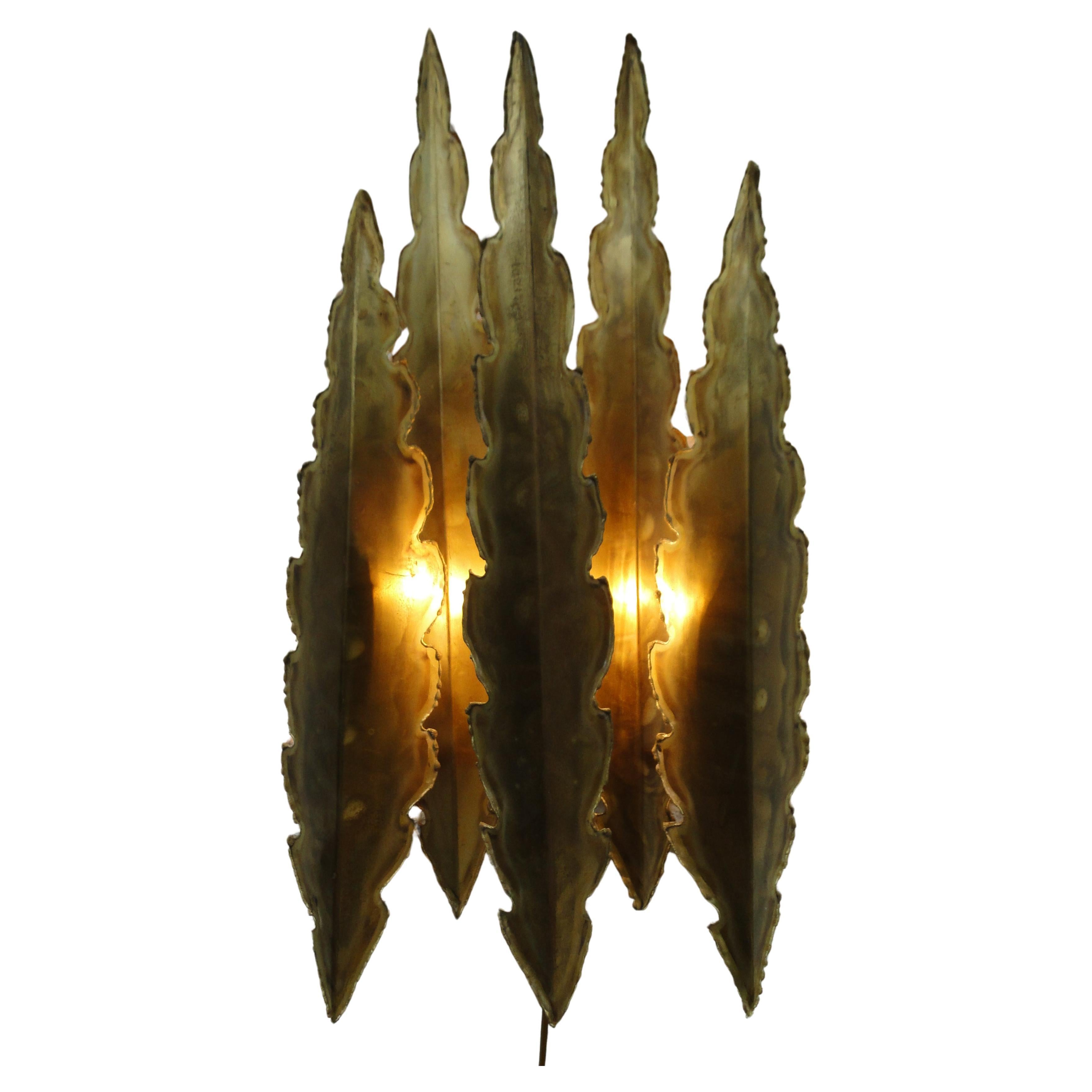 Large Brass Wall Lamp by Svend Aage Holm Sorensen 1960 Denmark  For Sale