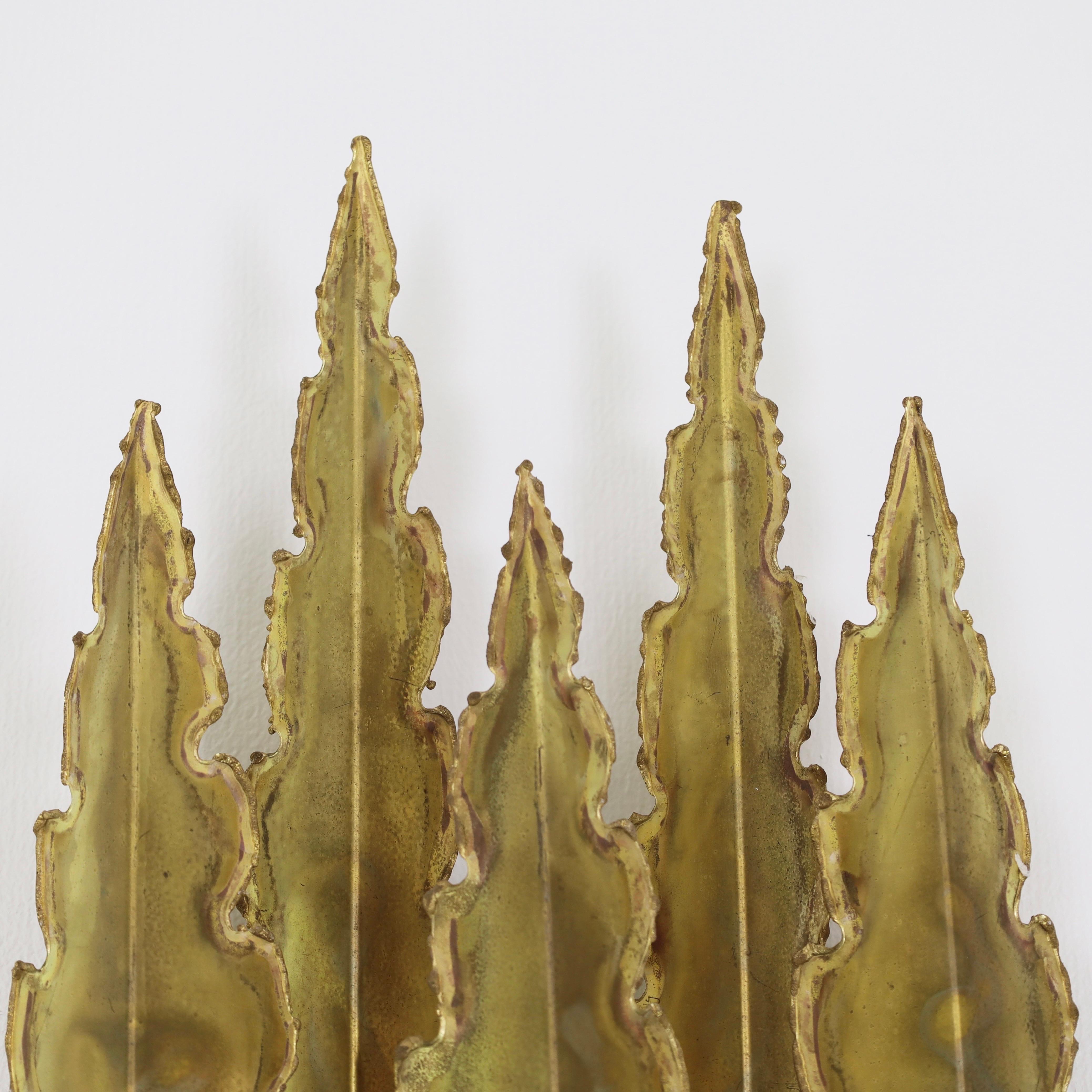 Lámpara de pared grande de latón de Svend Aage Holm Sorensen, años 60, Dinamarca en venta 3