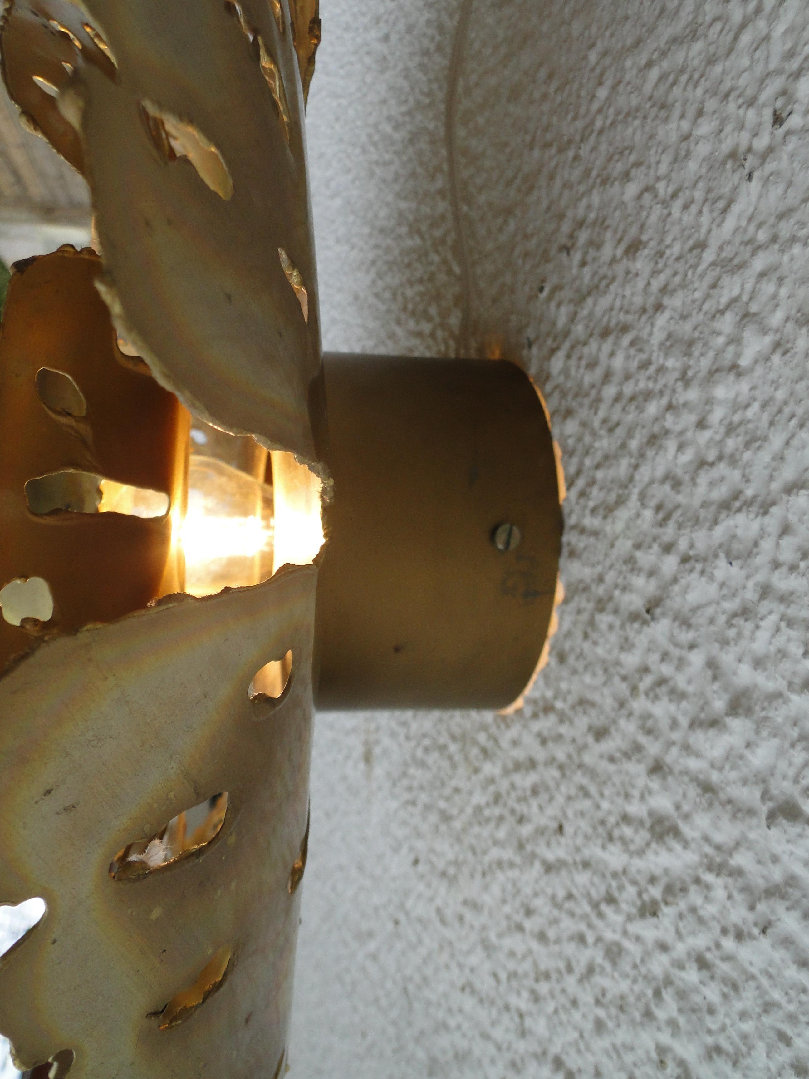 Mid-20th Century Large Brass Wall Lamp by Svend Aage Holm Sorensen 1960 Denmark For Sale