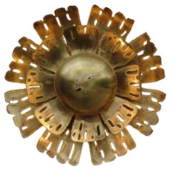 Large Brass Wall Lamp by Svend Aage Holm Sorensen 1960 Denmark
