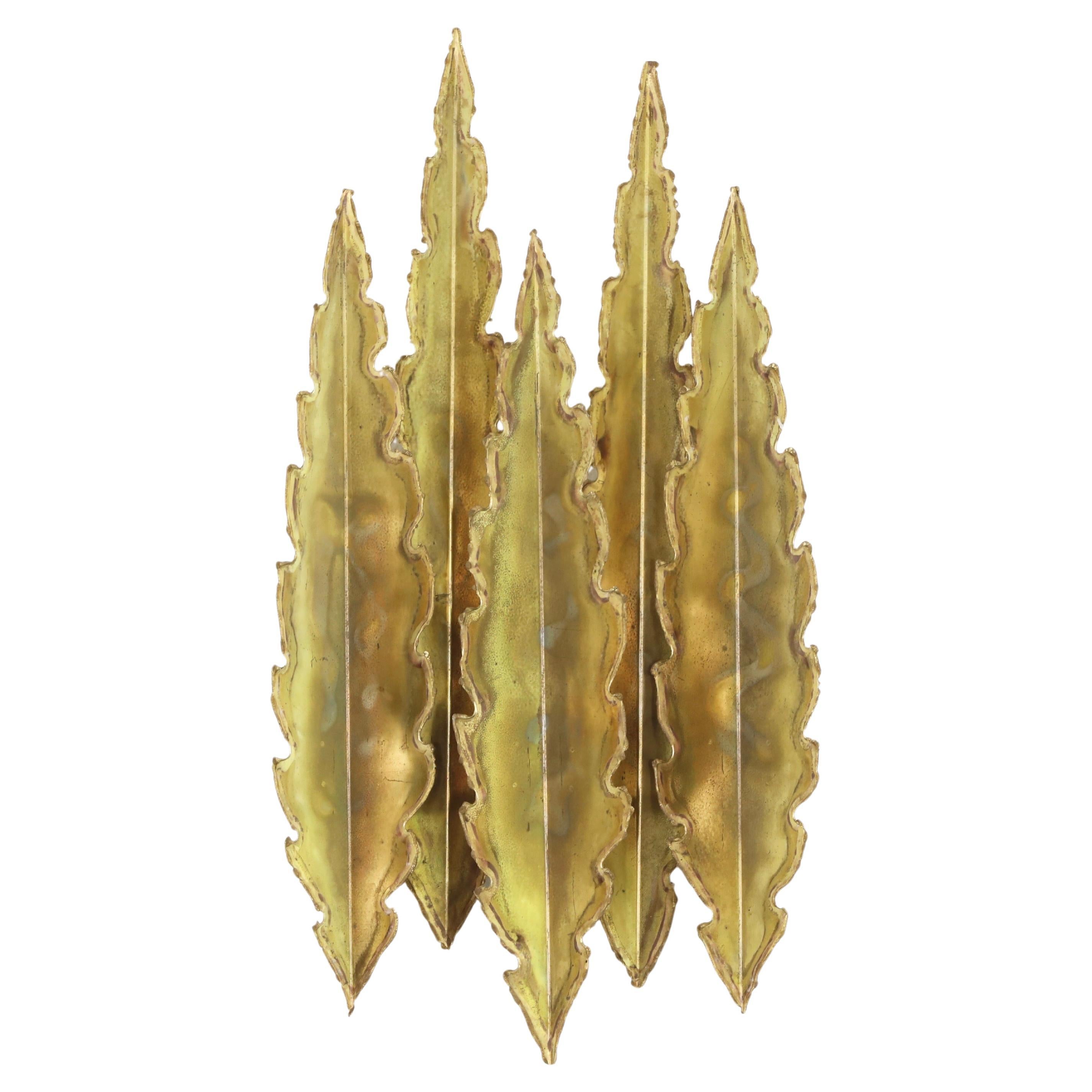 Large Brass Wall Lamp by Svend Aage Holm Sorensen, 1960s, Denmark