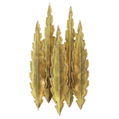 Large Brass Wall Lamp by Svend Aage Holm Sorensen, 1960s, Denmark