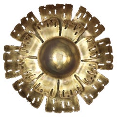 Large Brass Wall Lamp by Svend Aage Holm Sorensen, 1960s, Denmark