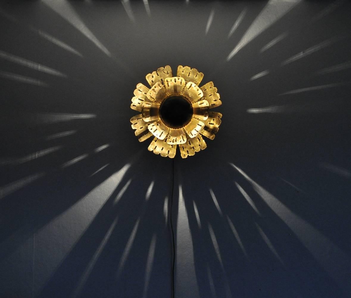 Mid-20th Century Large Brass Wall Lamp by Svend Aage Holm Sørensen, the 1960s in Denmark