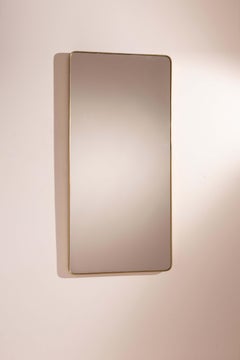 Large brass wall mirror, Italian manufacture, 1950s