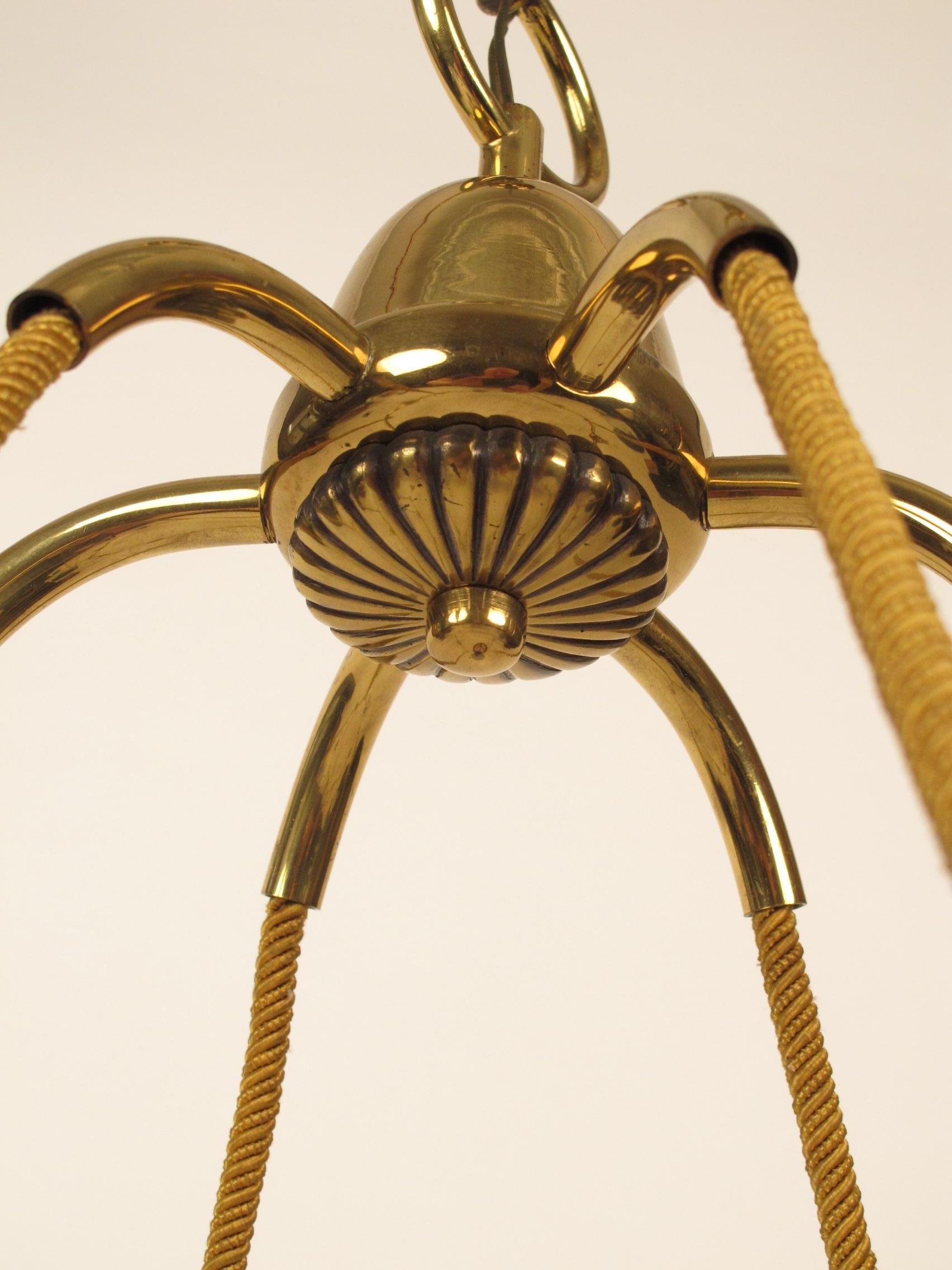 Laiton Grand Chandilier Wave conçu par  Hugo Gorge, des années 1950, Autriche en vente